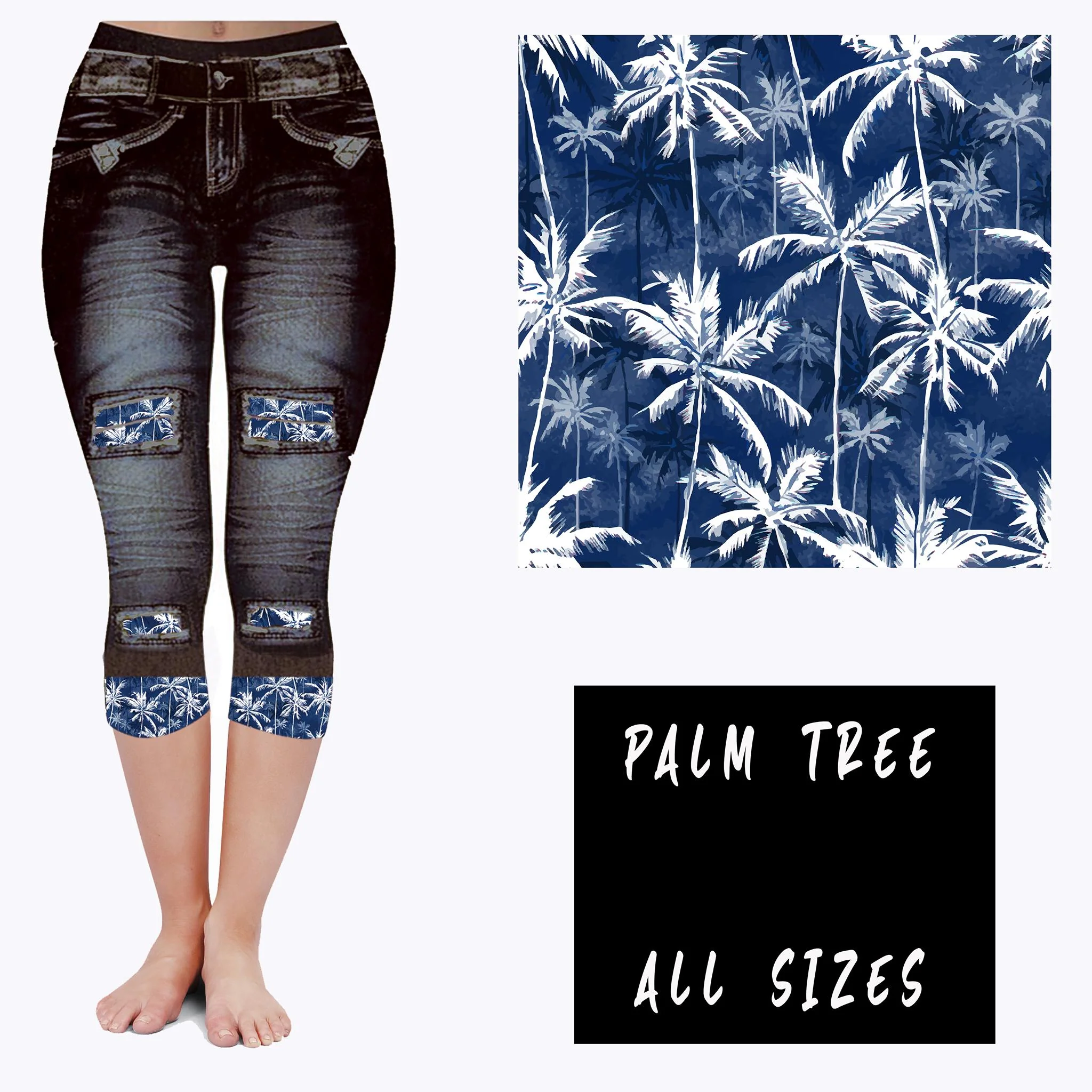 LEGGING JEAN RUN-PALM TREE (ACTIVE BACK POCKETS) - Image 6