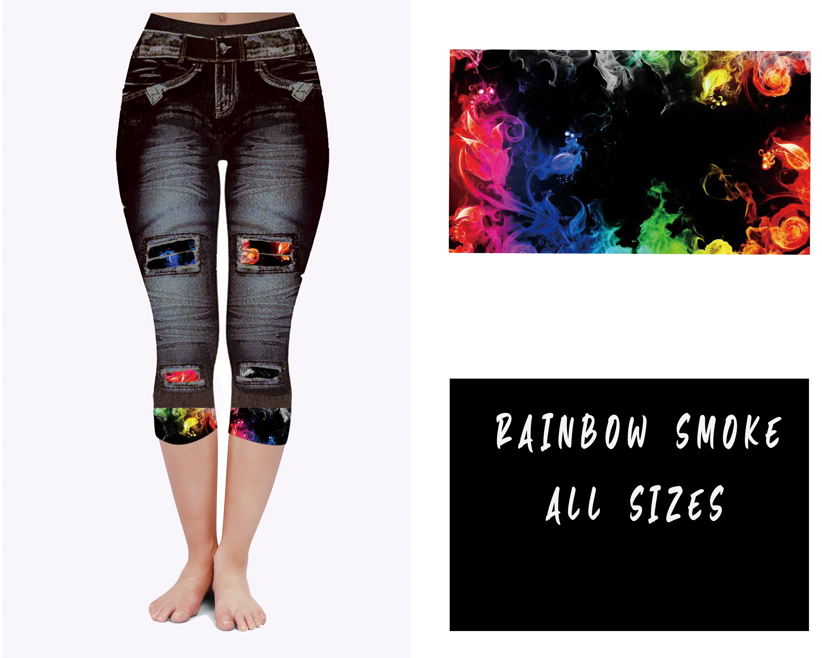 LEGGING JEAN RUN-RAINBOW SMOKE (ACTIVE BACK POCKETS) - Image 3