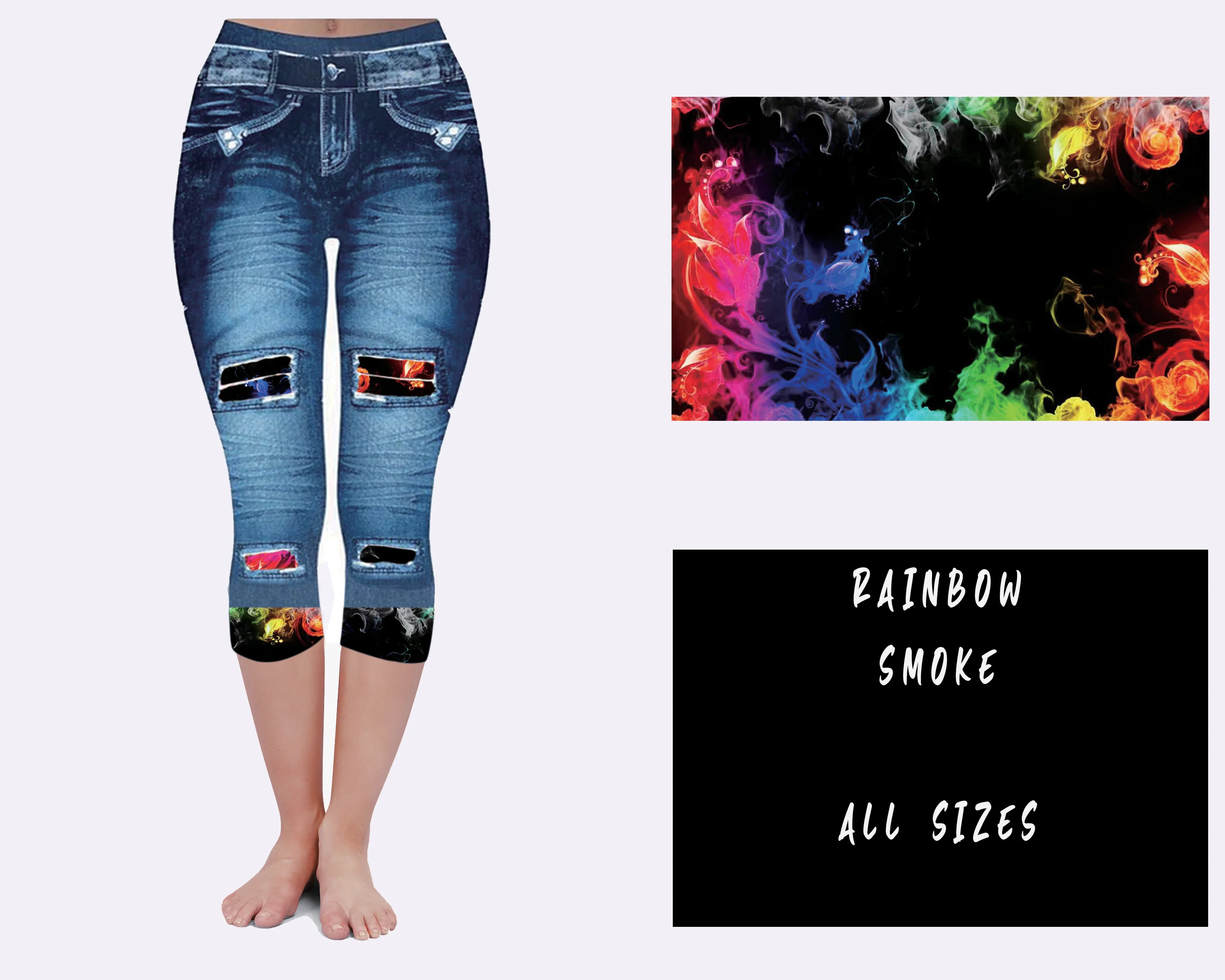 LEGGING JEAN RUN-RAINBOW SMOKE (ACTIVE BACK POCKETS) - Image 4