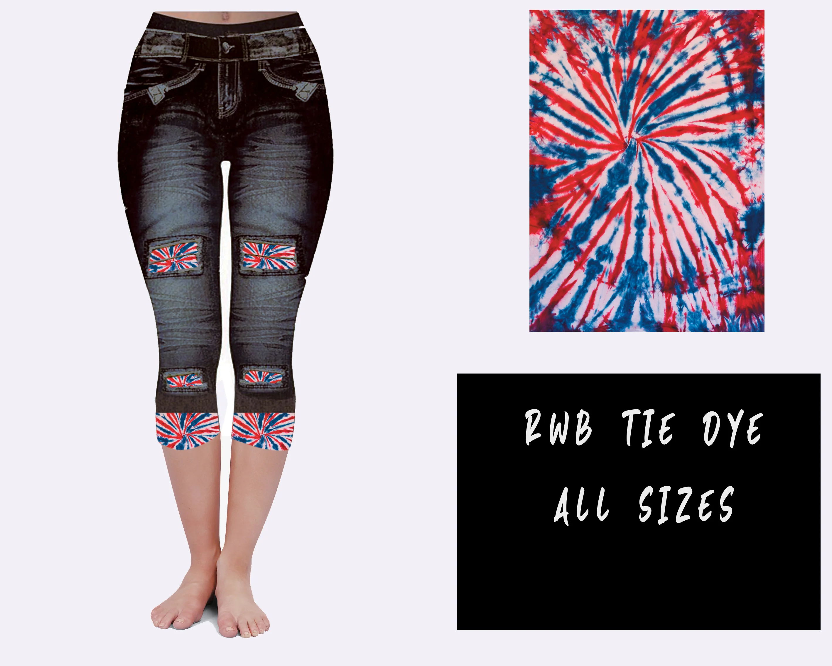 LEGGING JEAN RUN-RWB TIE DYE (ACTIVE BACK POCKETS) - Image 4