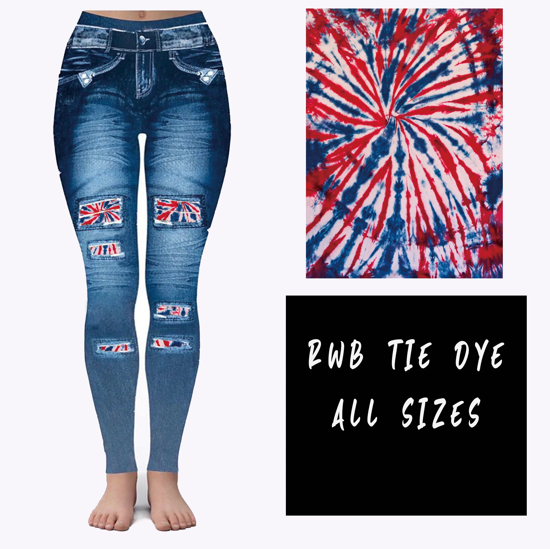 LEGGING JEAN RUN-RWB TIE DYE (ACTIVE BACK POCKETS) - Image 5