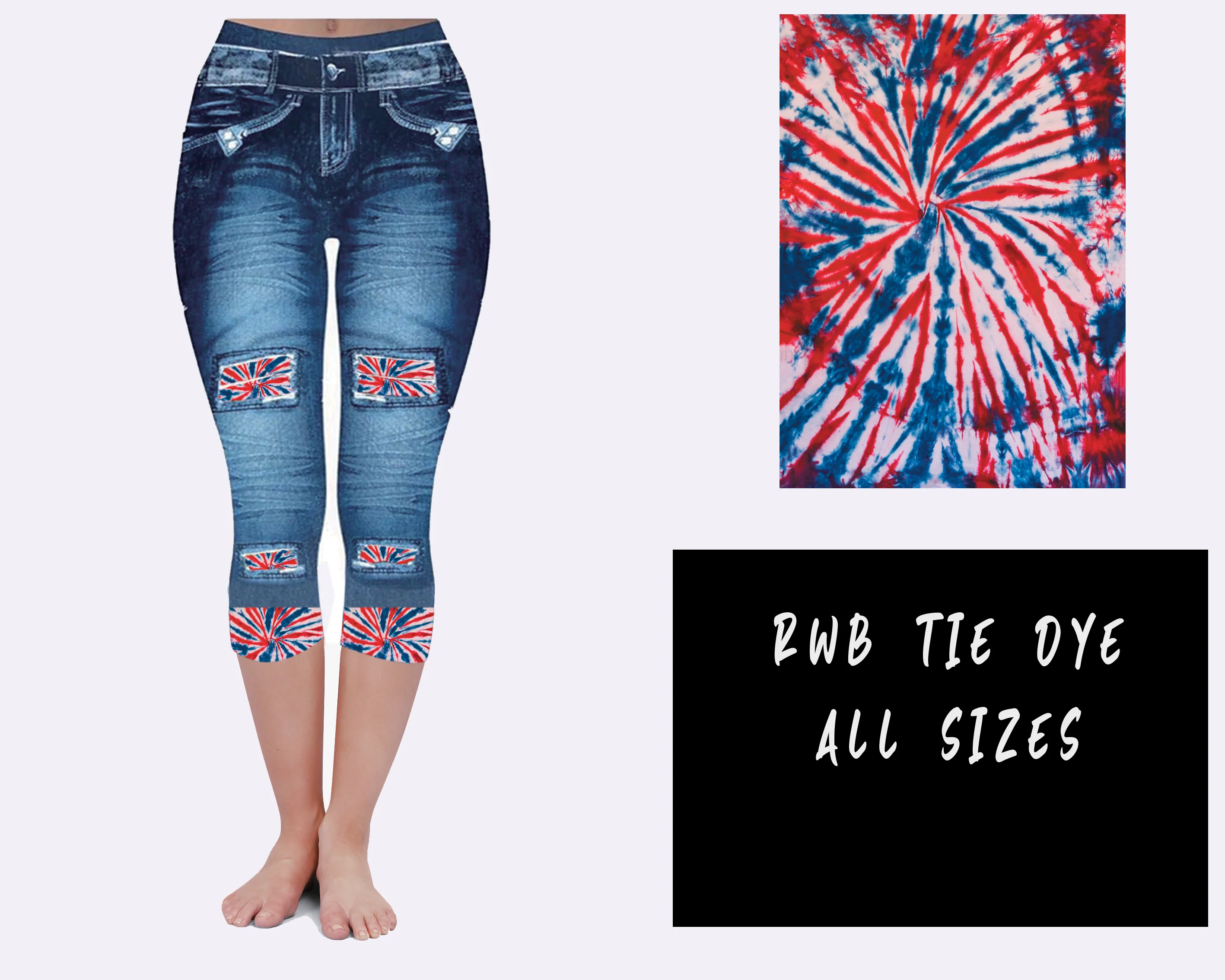 LEGGING JEAN RUN-RWB TIE DYE (ACTIVE BACK POCKETS) - Image 6