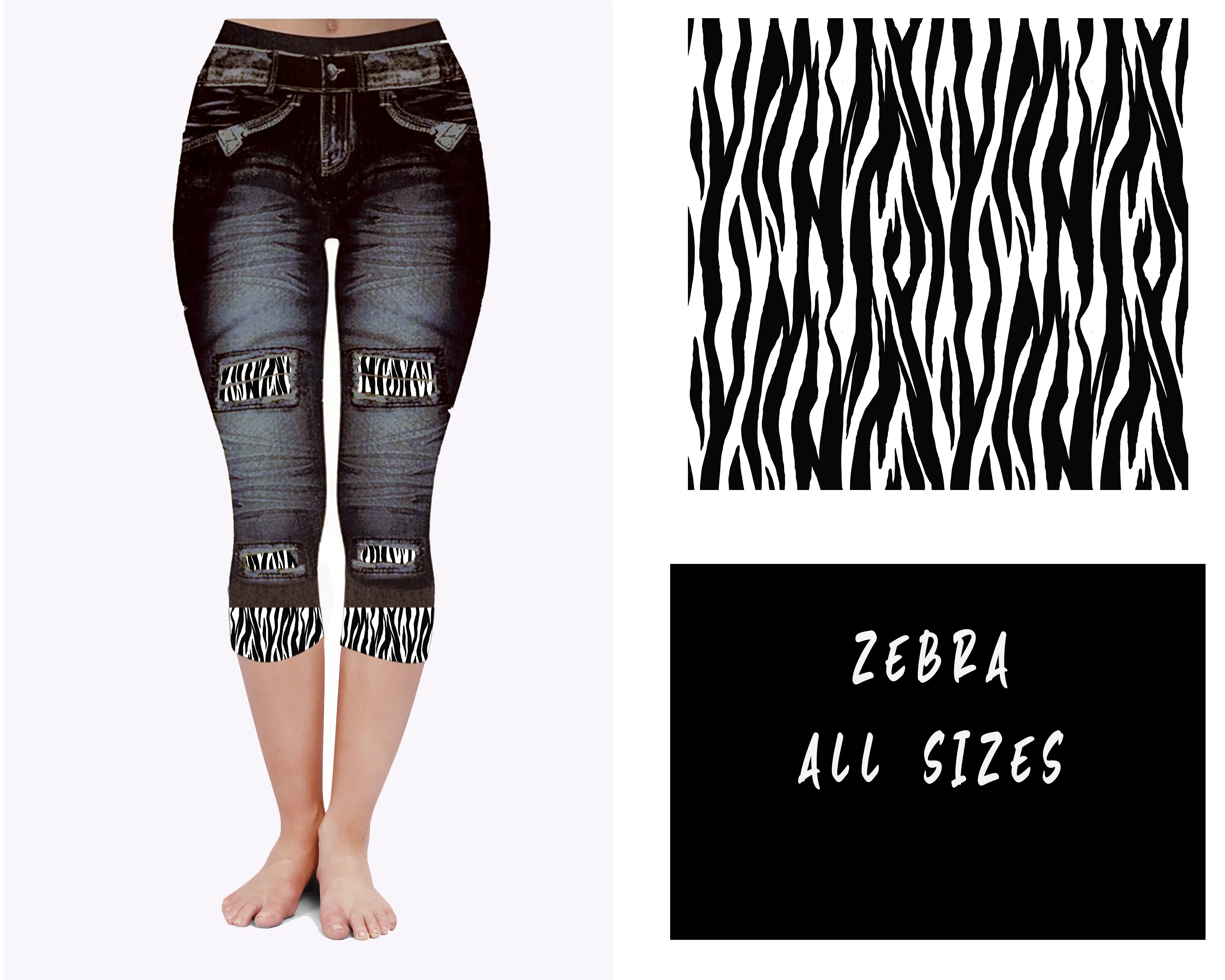 LEGGING JEAN RUN-ZEBRA (ACTIVE BACK POCKETS) - Image 3