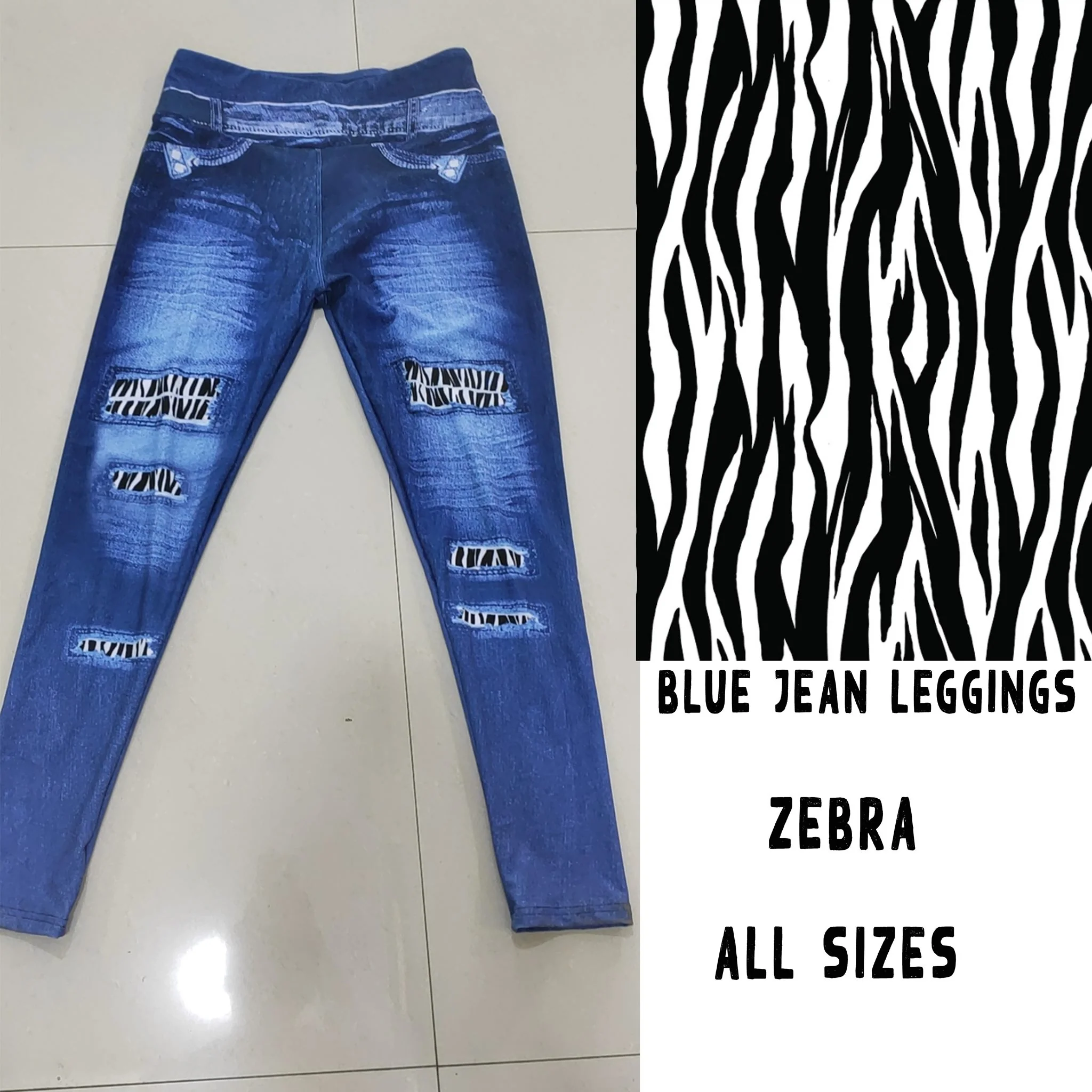 LEGGING JEAN RUN-ZEBRA (ACTIVE BACK POCKETS) - Image 5