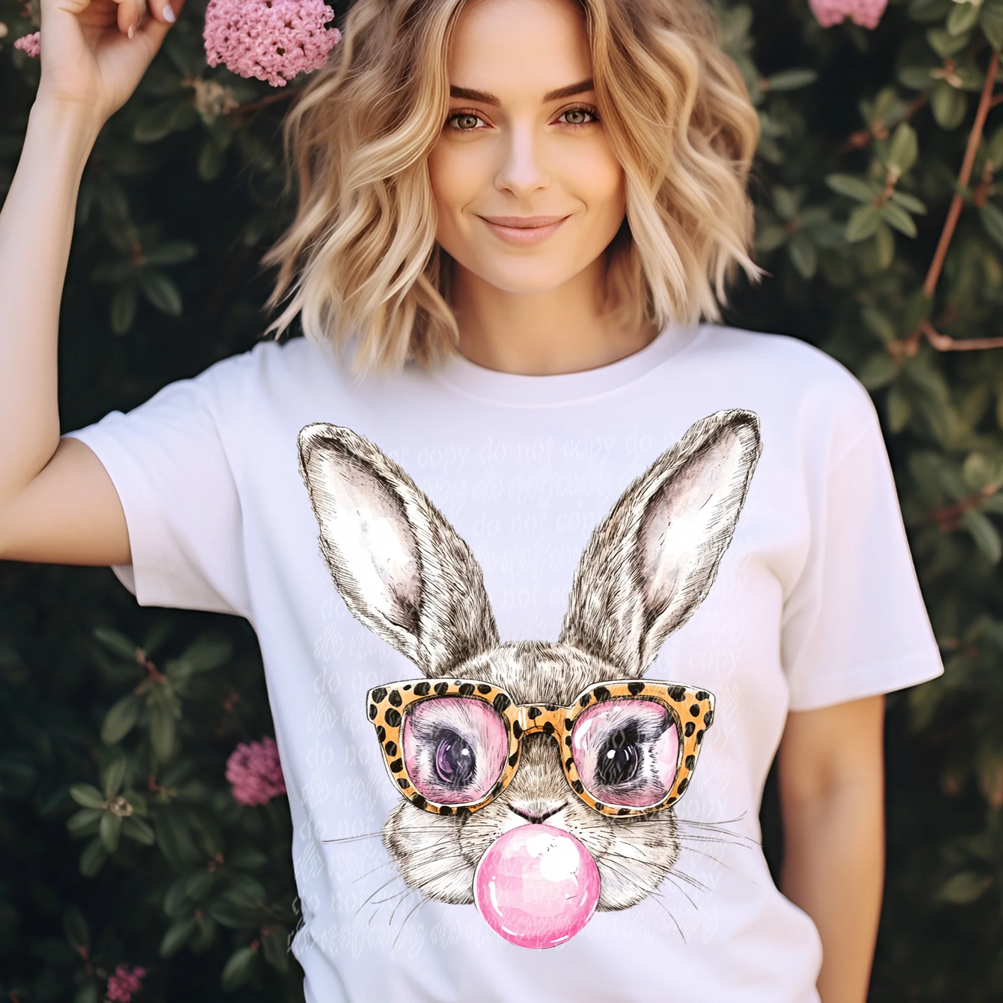 LEOPARD GLASSES BUNNY TEE