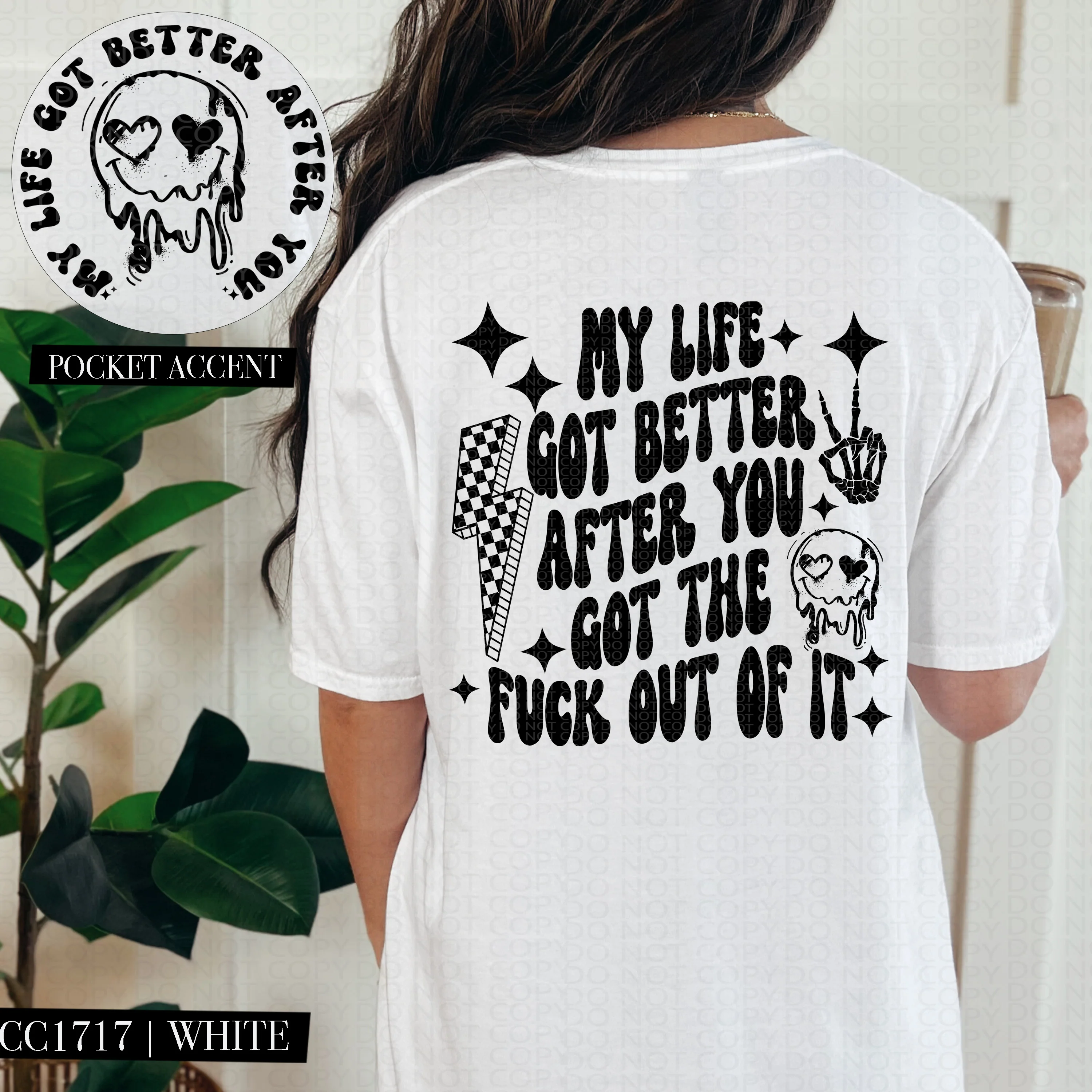 LIFE GOT BETTER POCKET PRINT DOUBLE SIDED TEE - Image 2
