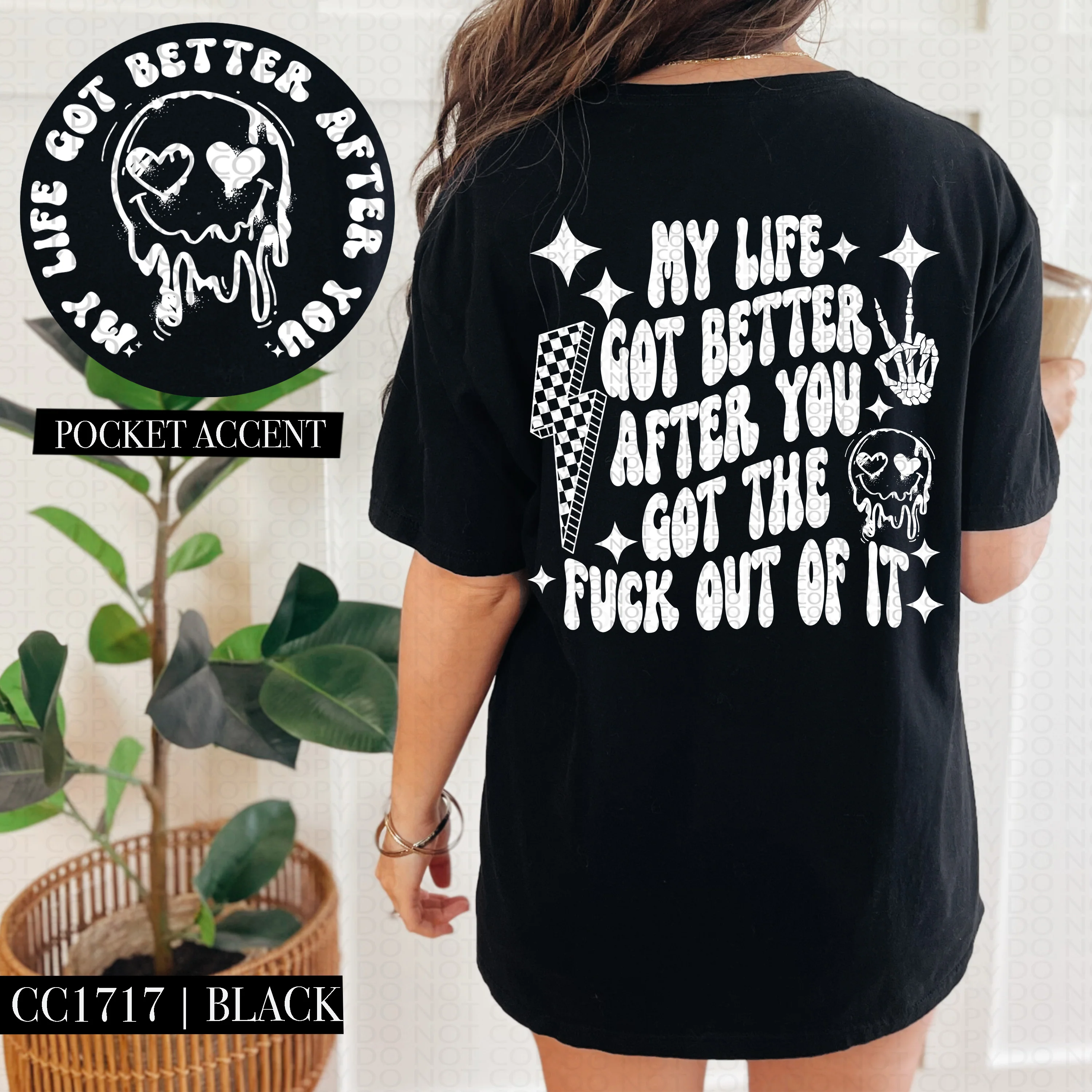 LIFE GOT BETTER POCKET PRINT DOUBLE SIDED TEE - Image 3