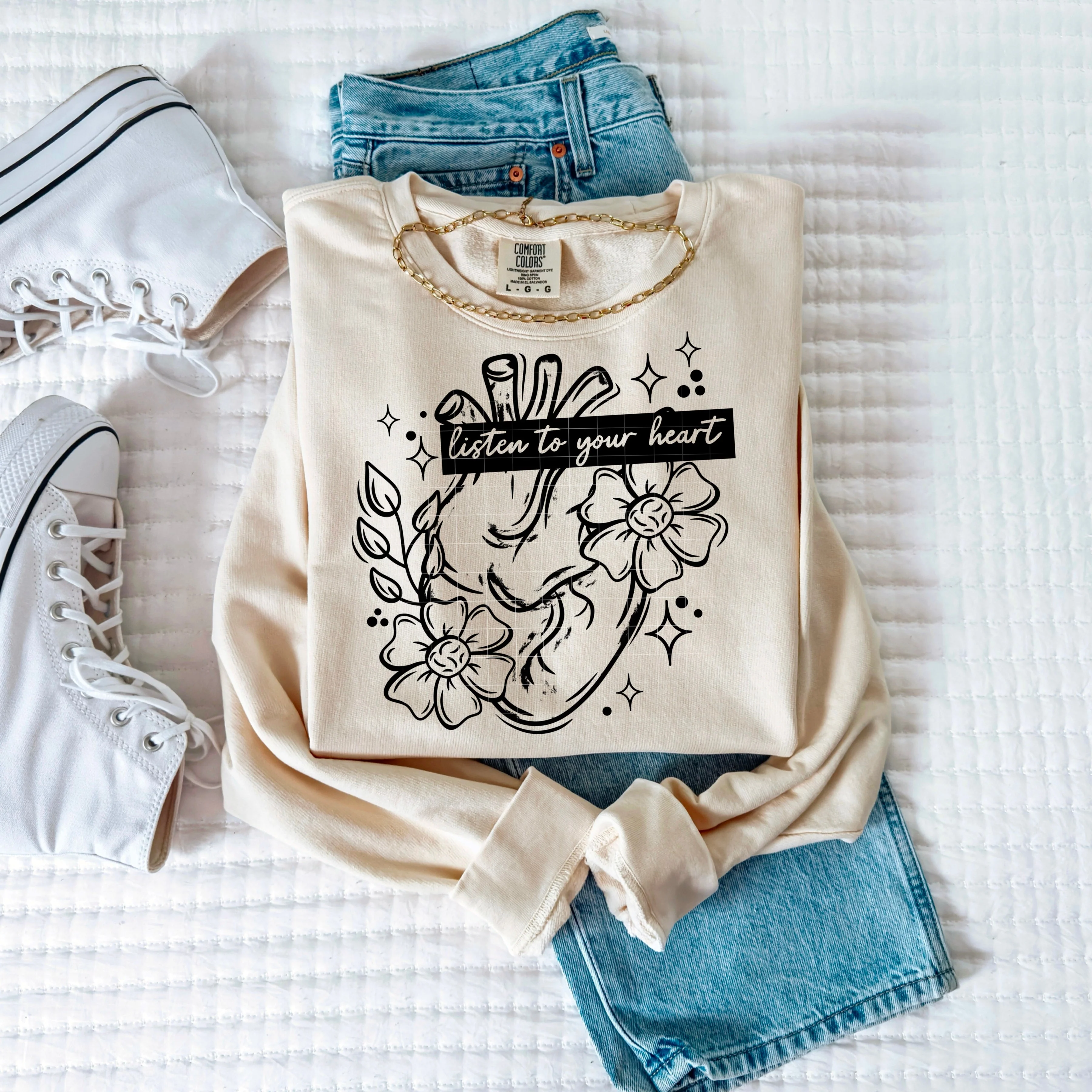 LISTEN TO YOUR HEART SKETCH SWEATSHIRT