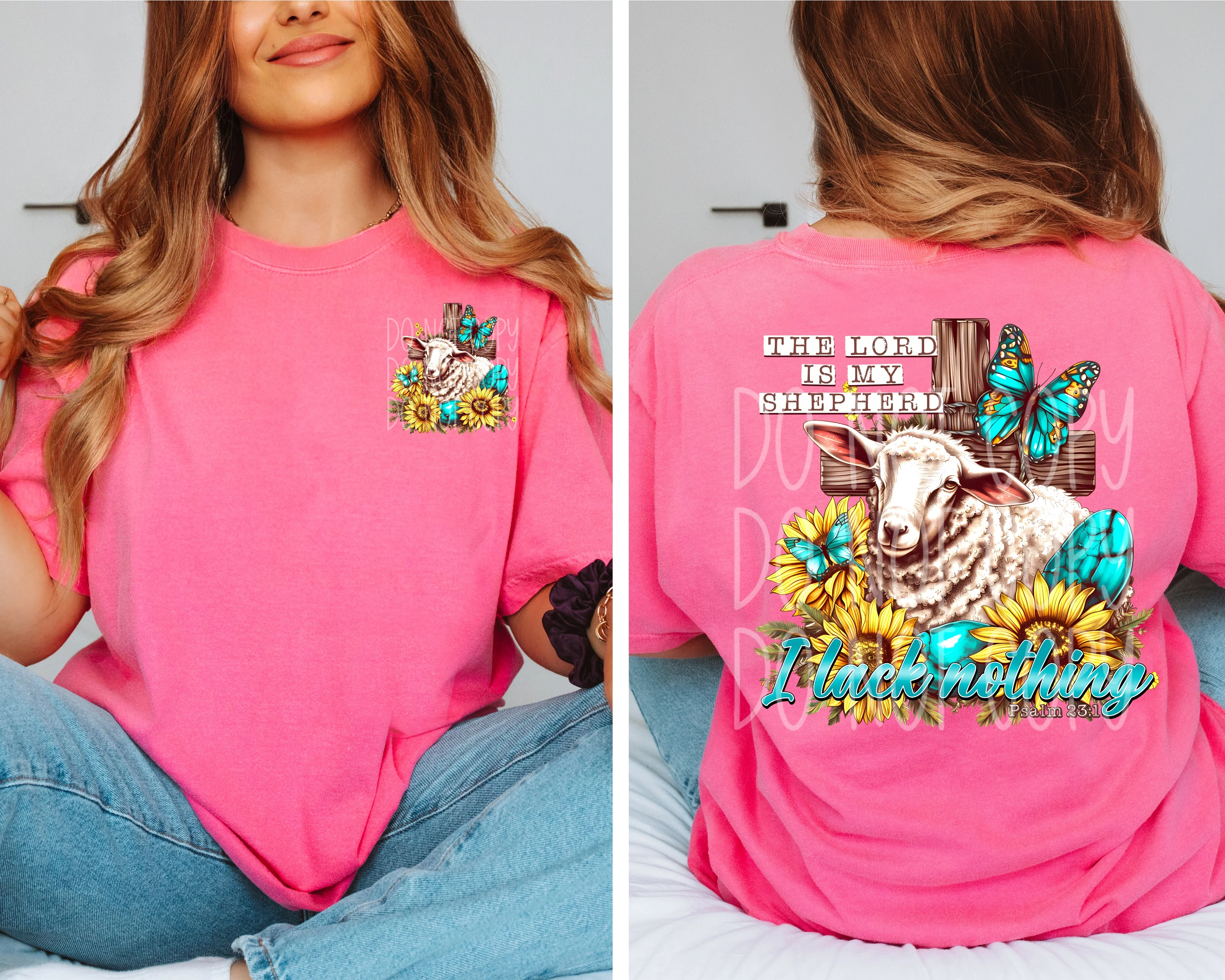 LORD IS MY SHEPHERD- POCKET PRINT DOUBLE SIDED TEE