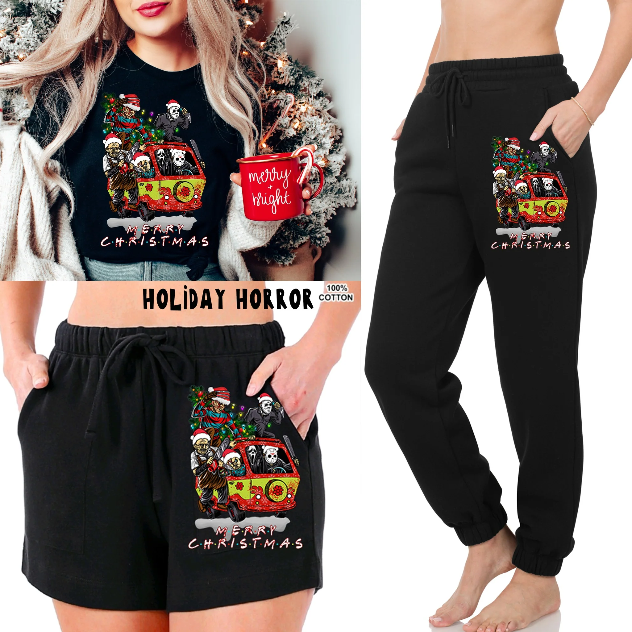 LOUNGEWEAR RUN-HOLIDAY HORROR TEE- PREORDER CLOSING 9/30 - Image 2