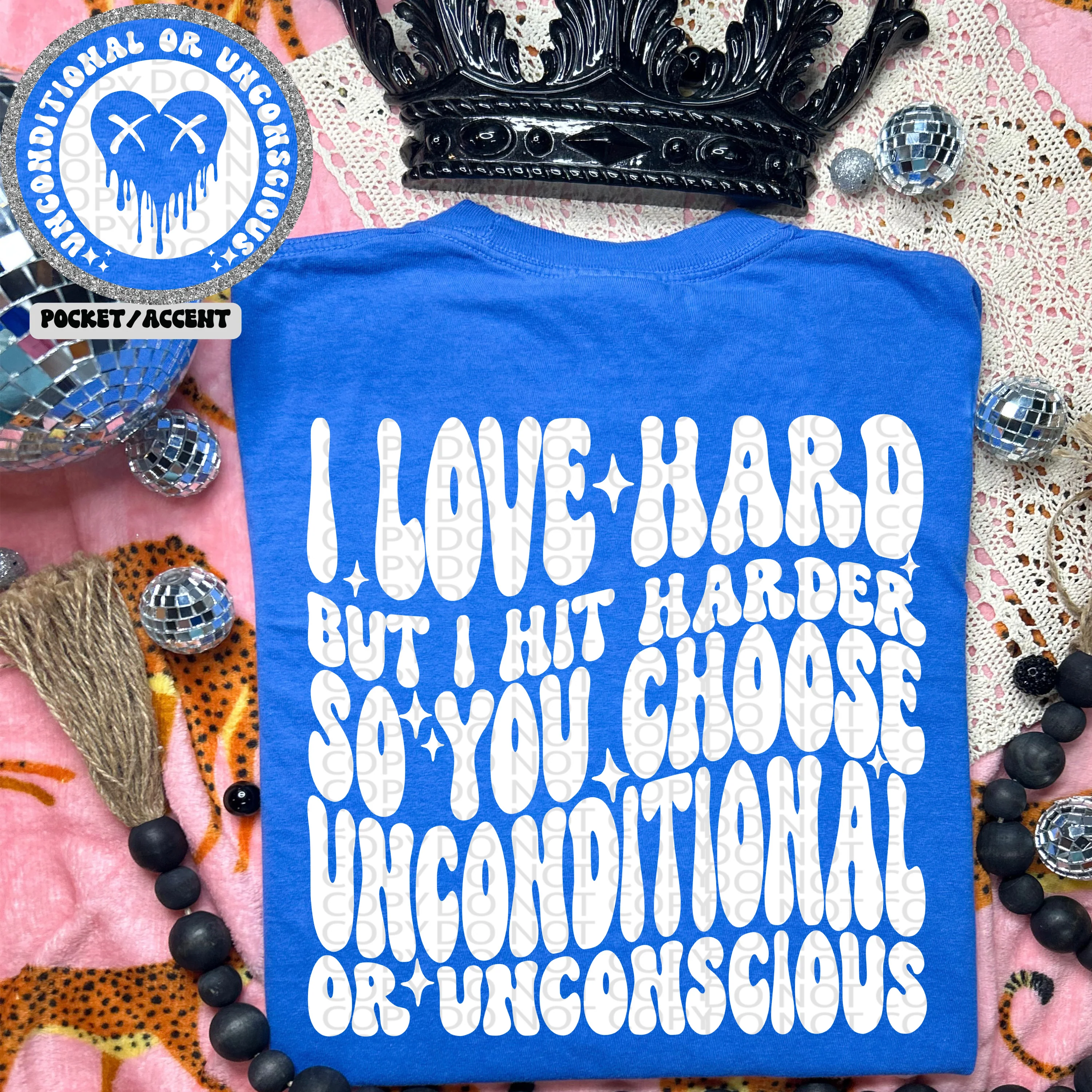LOVE HARD- POCKET PRINT DOUBLE SIDED TEE - Image 2
