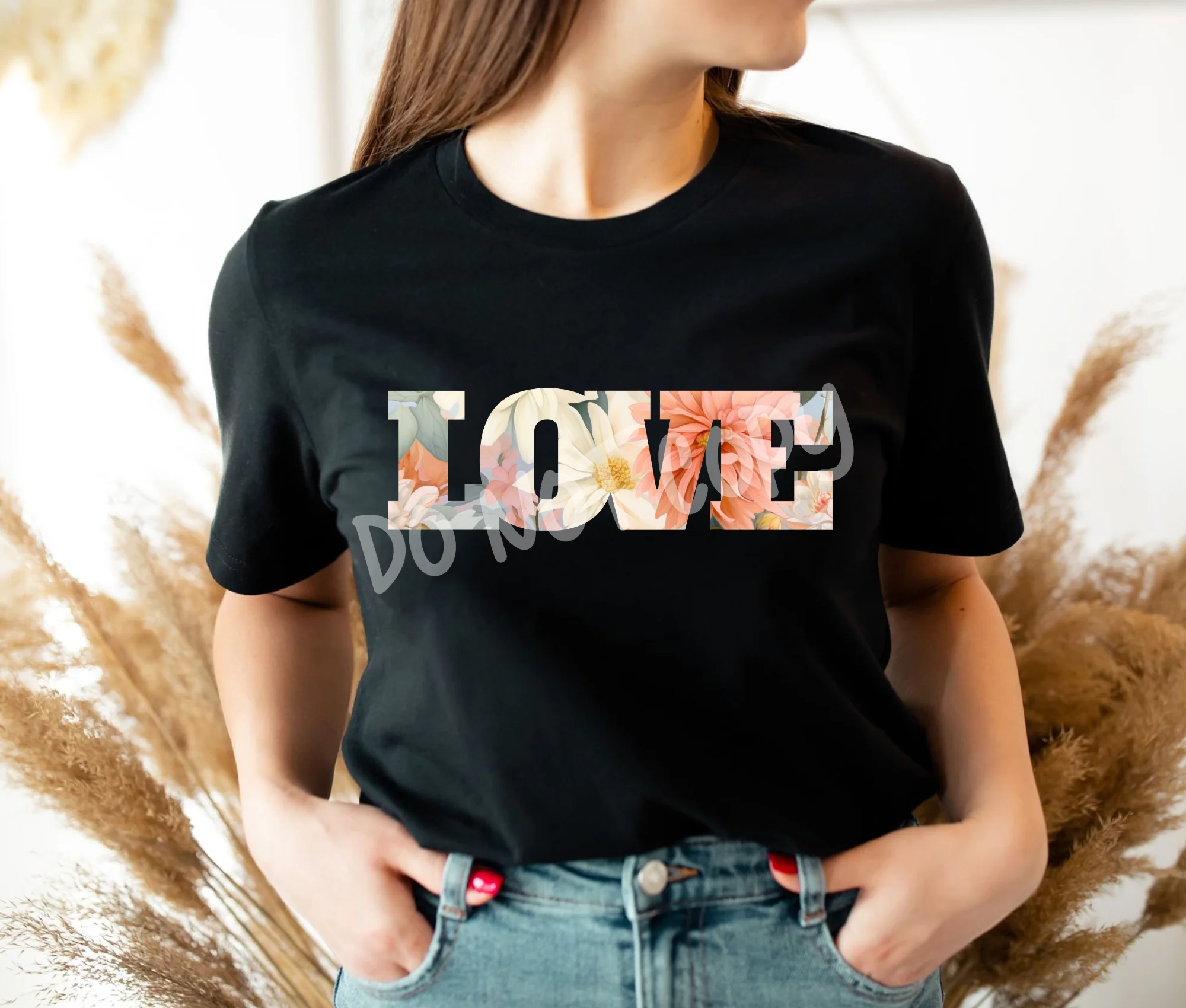 LOVE PEACH FLORAL - UNISEX TEE ADULTS/KIDS