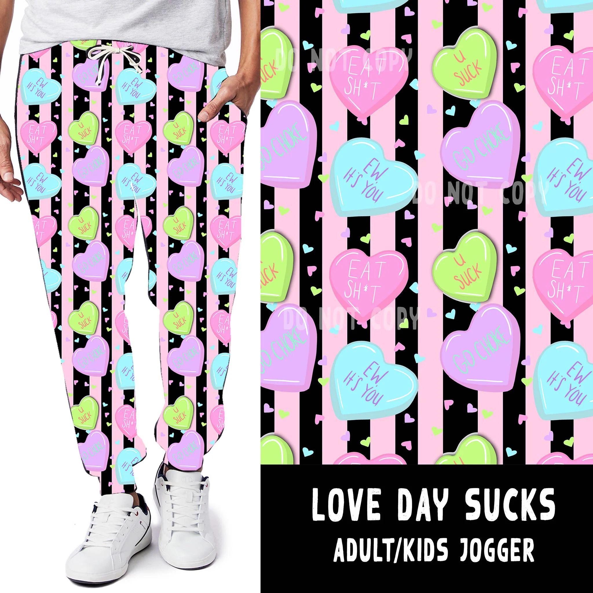 LUCKY IN LOVE-LOVE DAY SUCKS LEGGINGS/JOGGERS - Image 2
