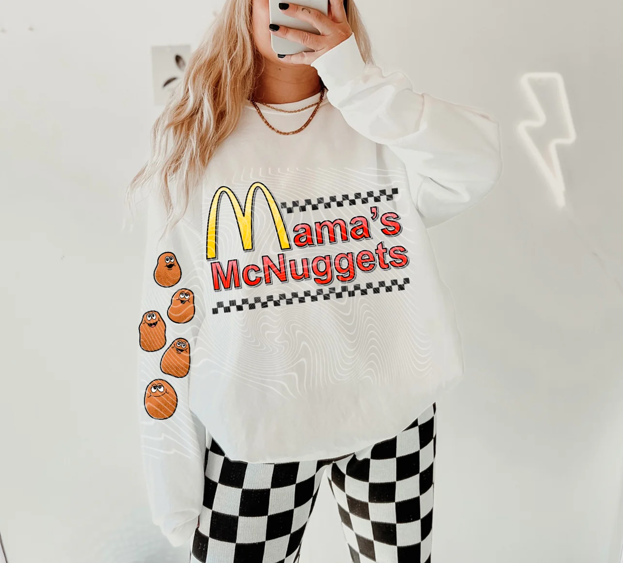 MAMA NUG- FRONT & SLEEVE DESIGN CREWNECK SWEATSHIRT