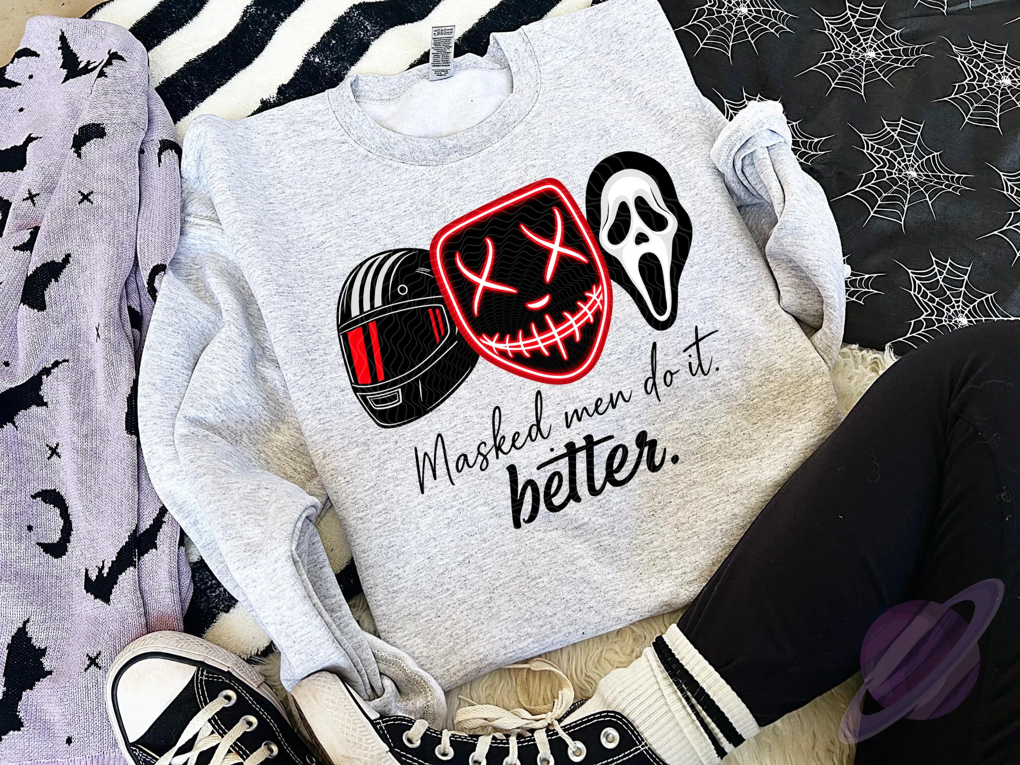 MASKED MEN CREWNECK SWEATSHIRT