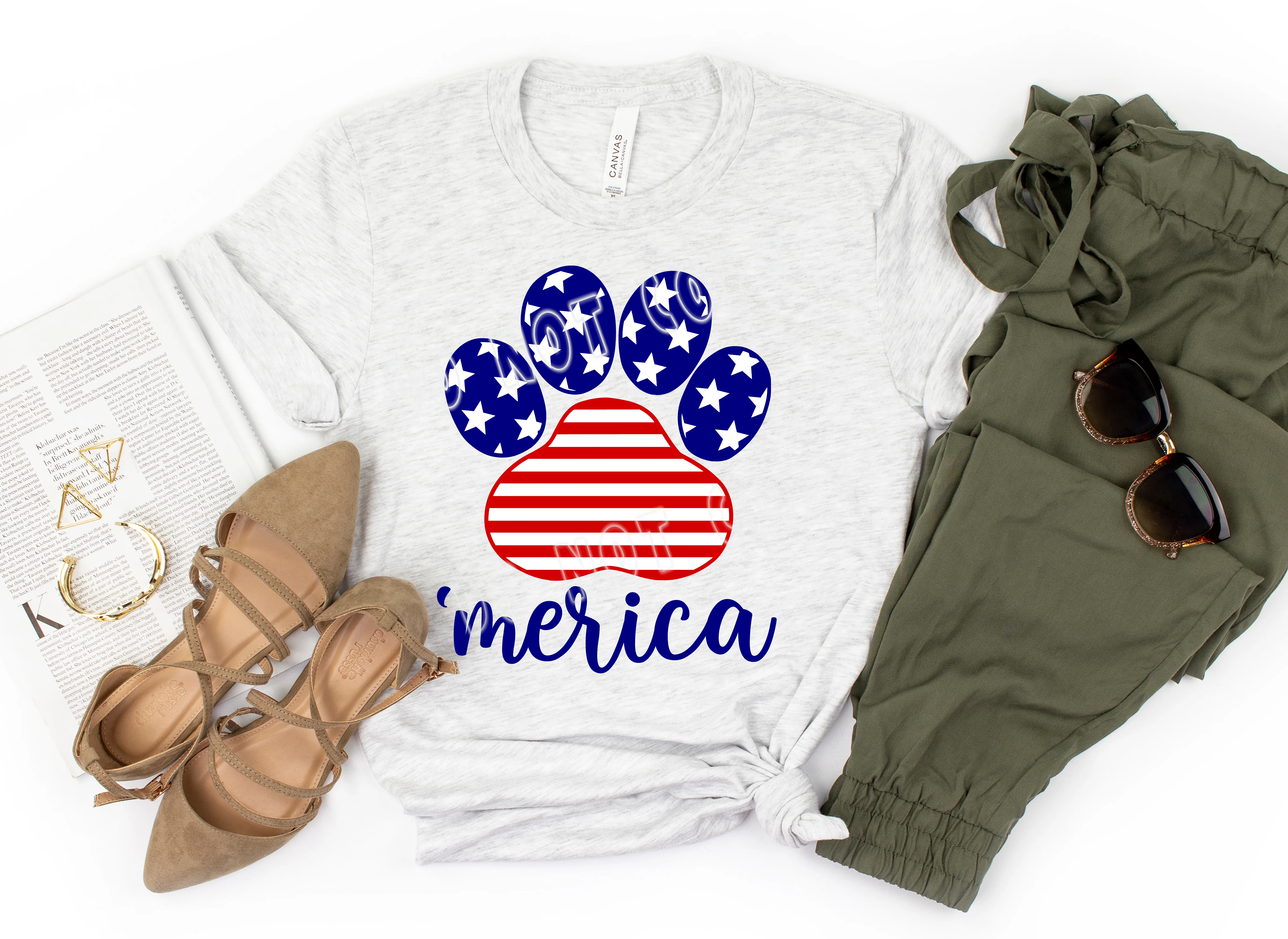 MERICA PAW TEE
