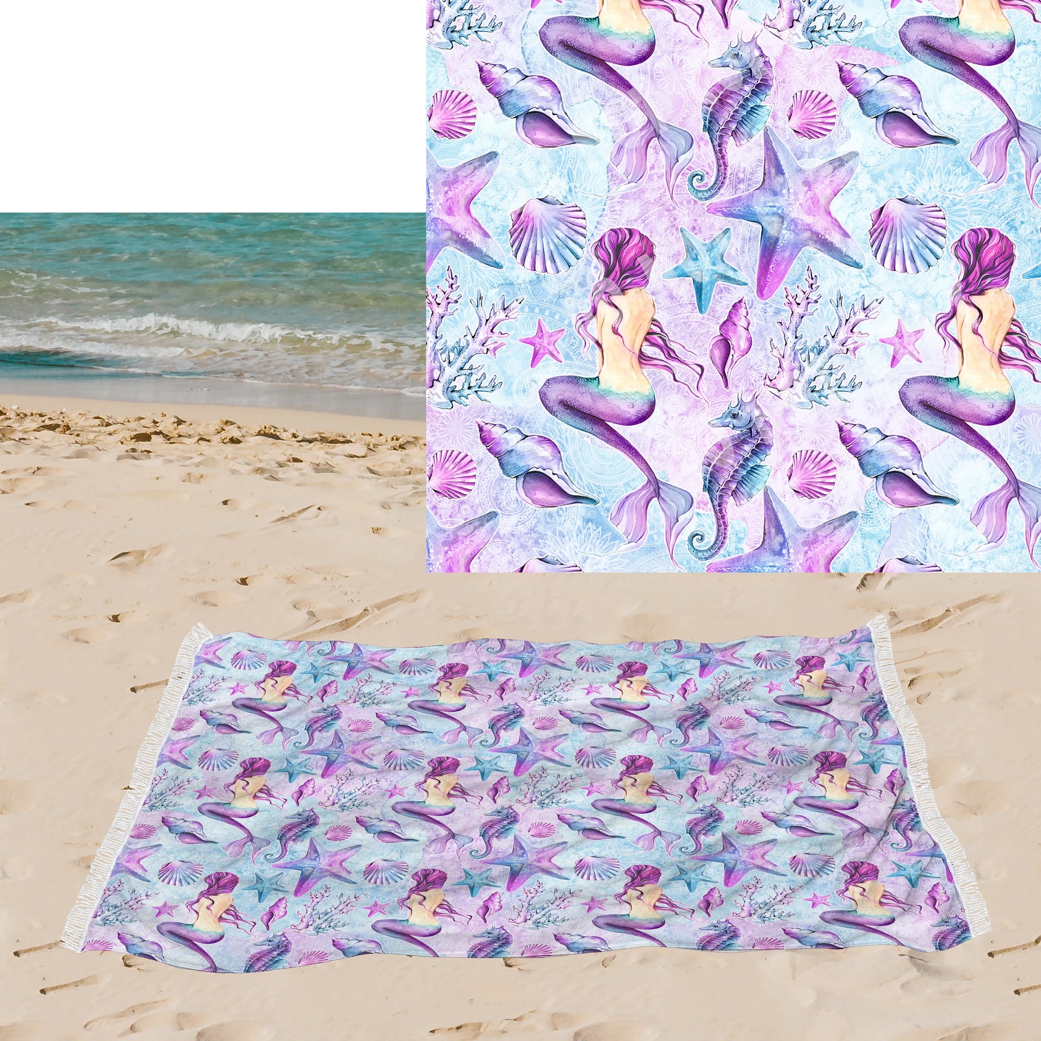 Mermaid -OVERSIZED BEACH TOWEL 6-PREORDER CLOSING 3/20