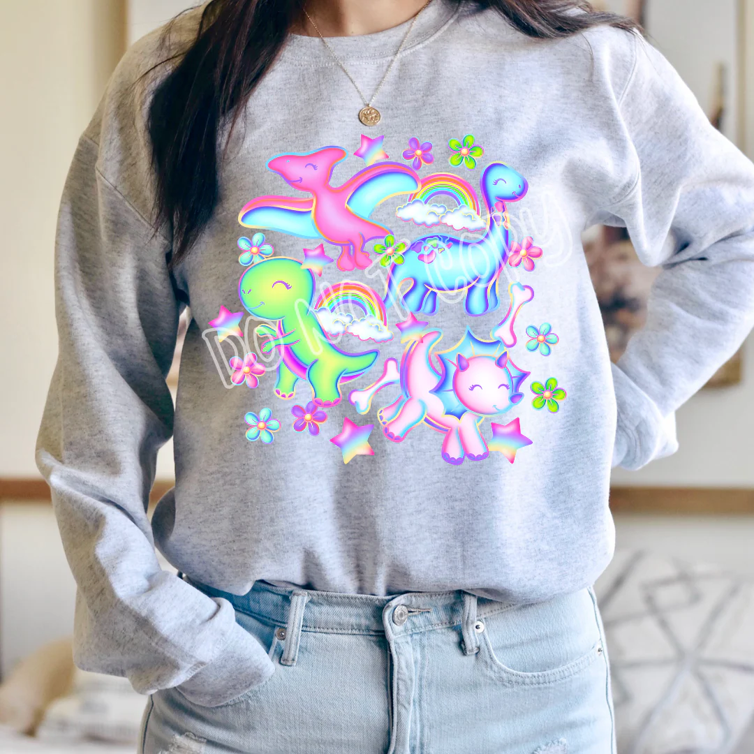 NEON DINO - BATCH 80 - UNISEX TEE ADULTS/KIDS