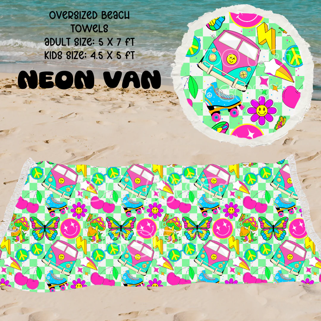 Neon Van -OVERSIZED BEACH TOWEL 6-PREORDER CLOSING 3/20