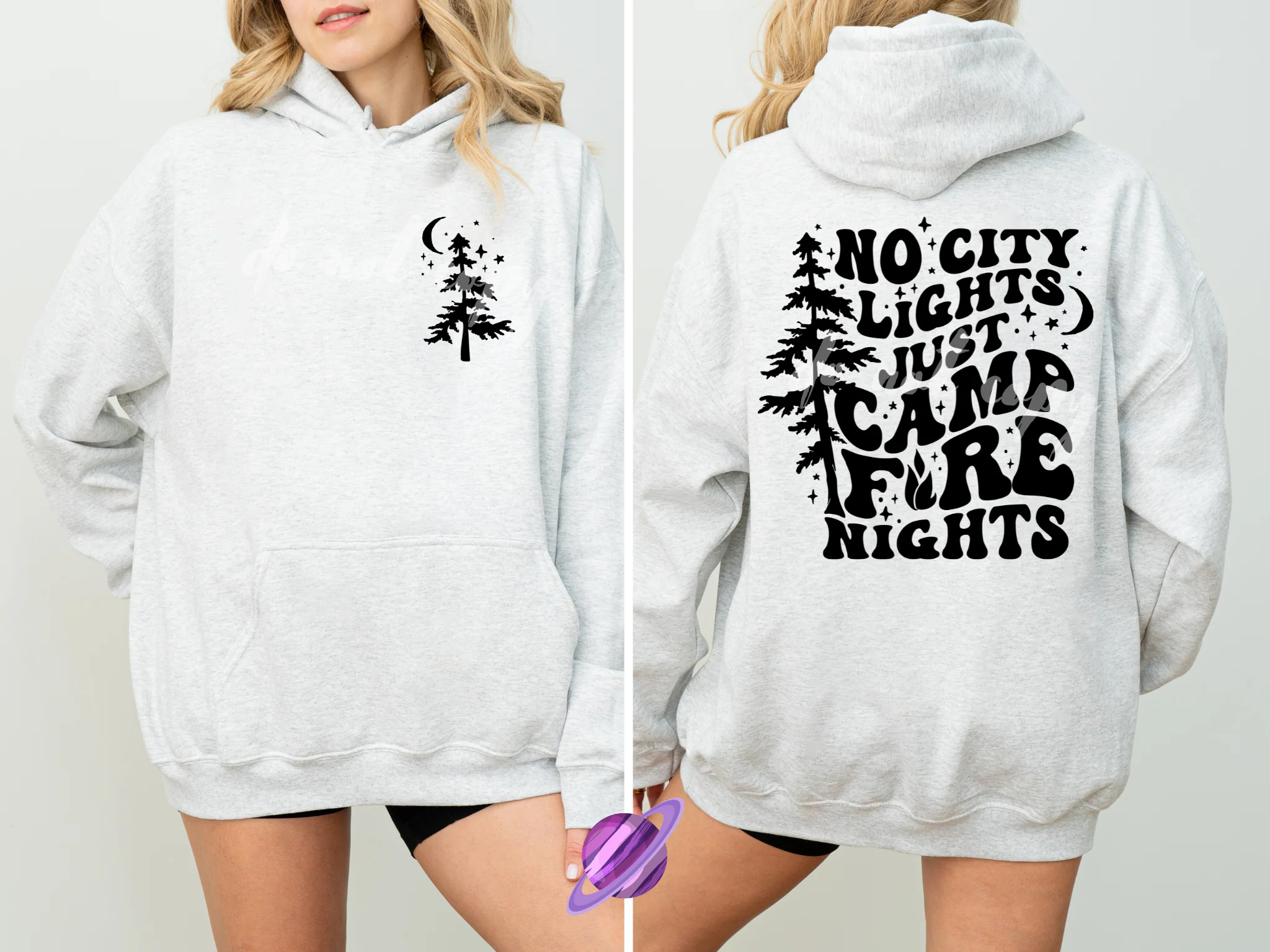 NO CITY LIGHTS 1 - FRONT & SLEEVE DESIGN HOODIE