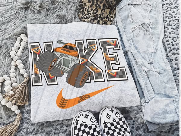 ORANGE MONSTER TRUCK SWISH SWEATSHIRT