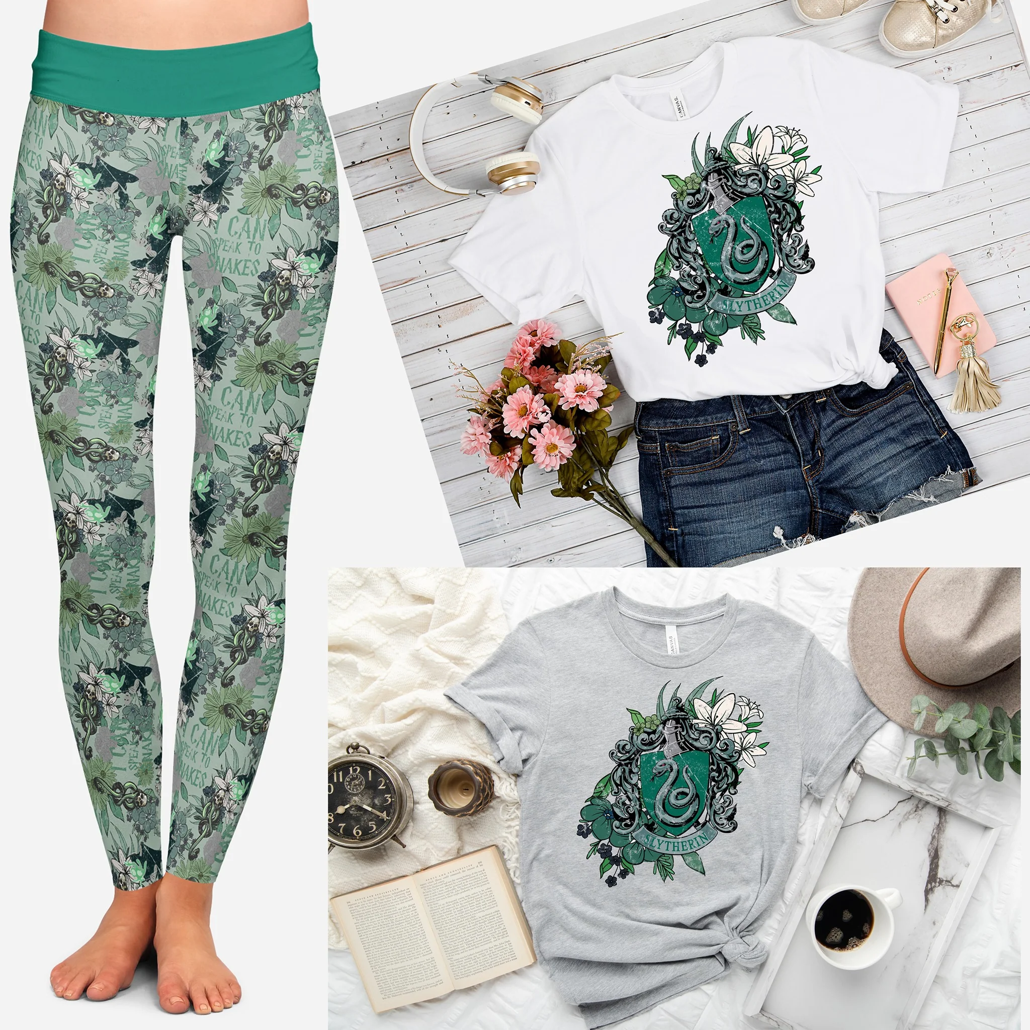OUTFIT RUN 3-GREEN HOUSE FLORAL TEE - Image 5