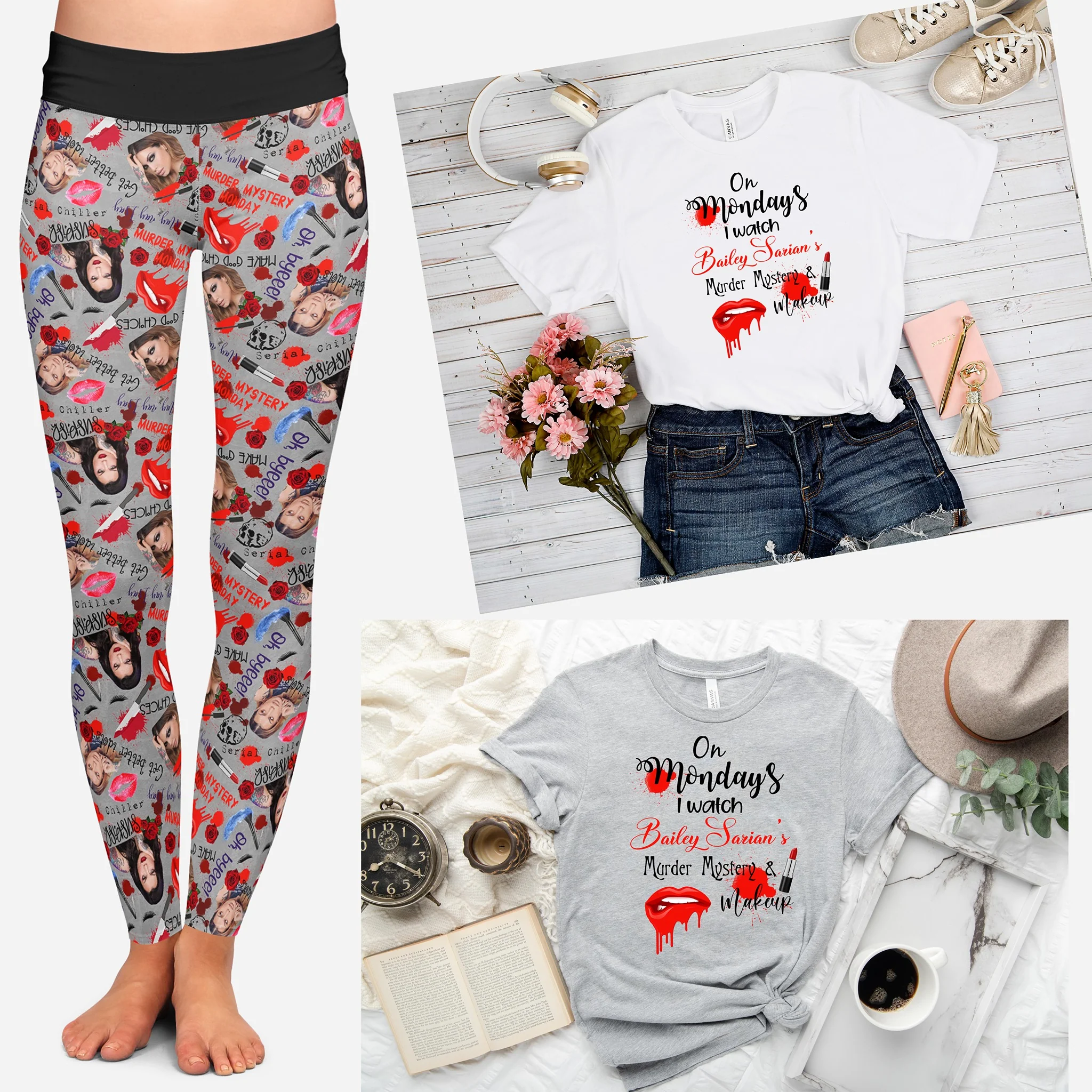 OUTFIT RUN 3-MAKE UP & MURDER TEE - Image 5