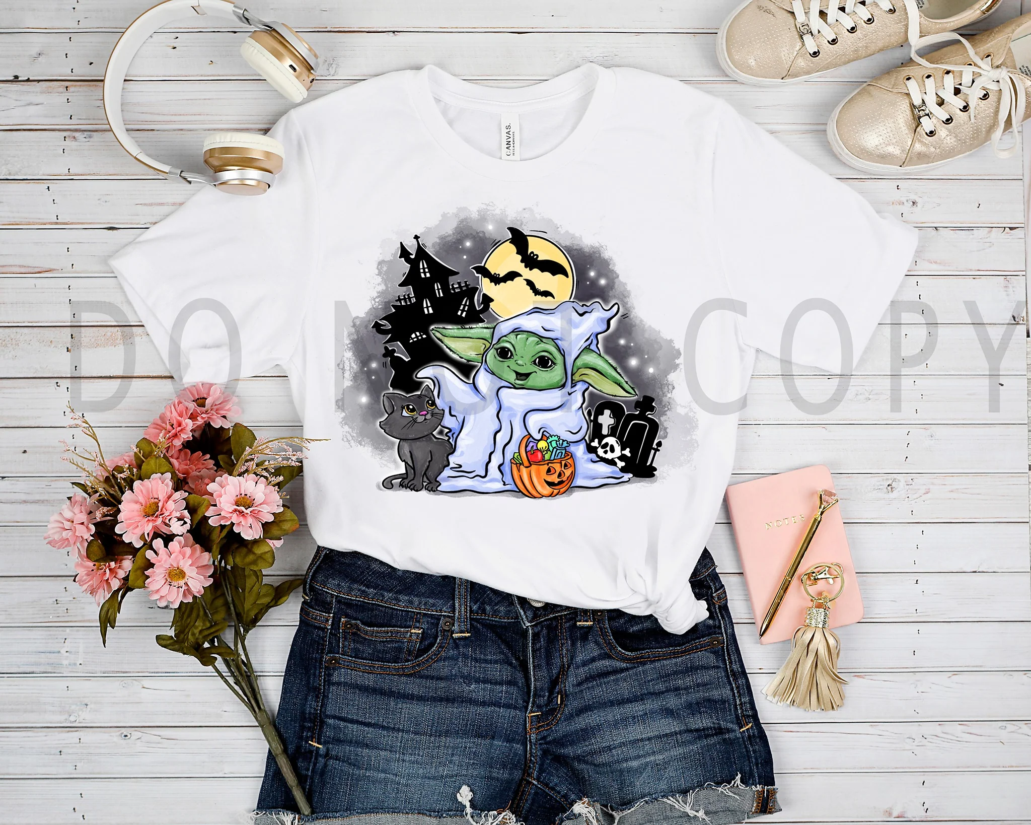 OUTFIT RUN 4- HALLOWEEN GREEN BABY TEE - Image 4