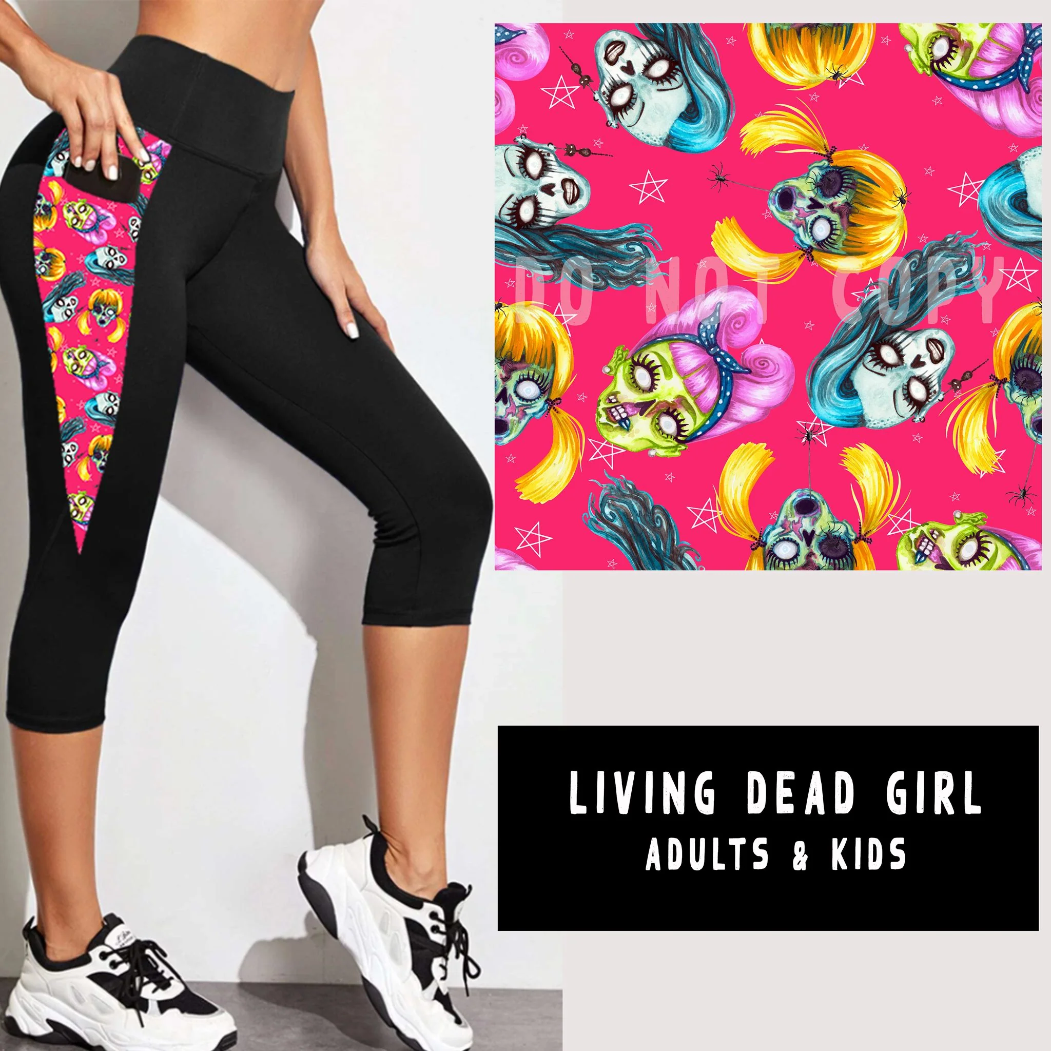 OUTFIT RUN 5-LIVING DEAD GIRL PANEL POCKET LEGGINGS/CAPRI/JOGGERS - Image 3