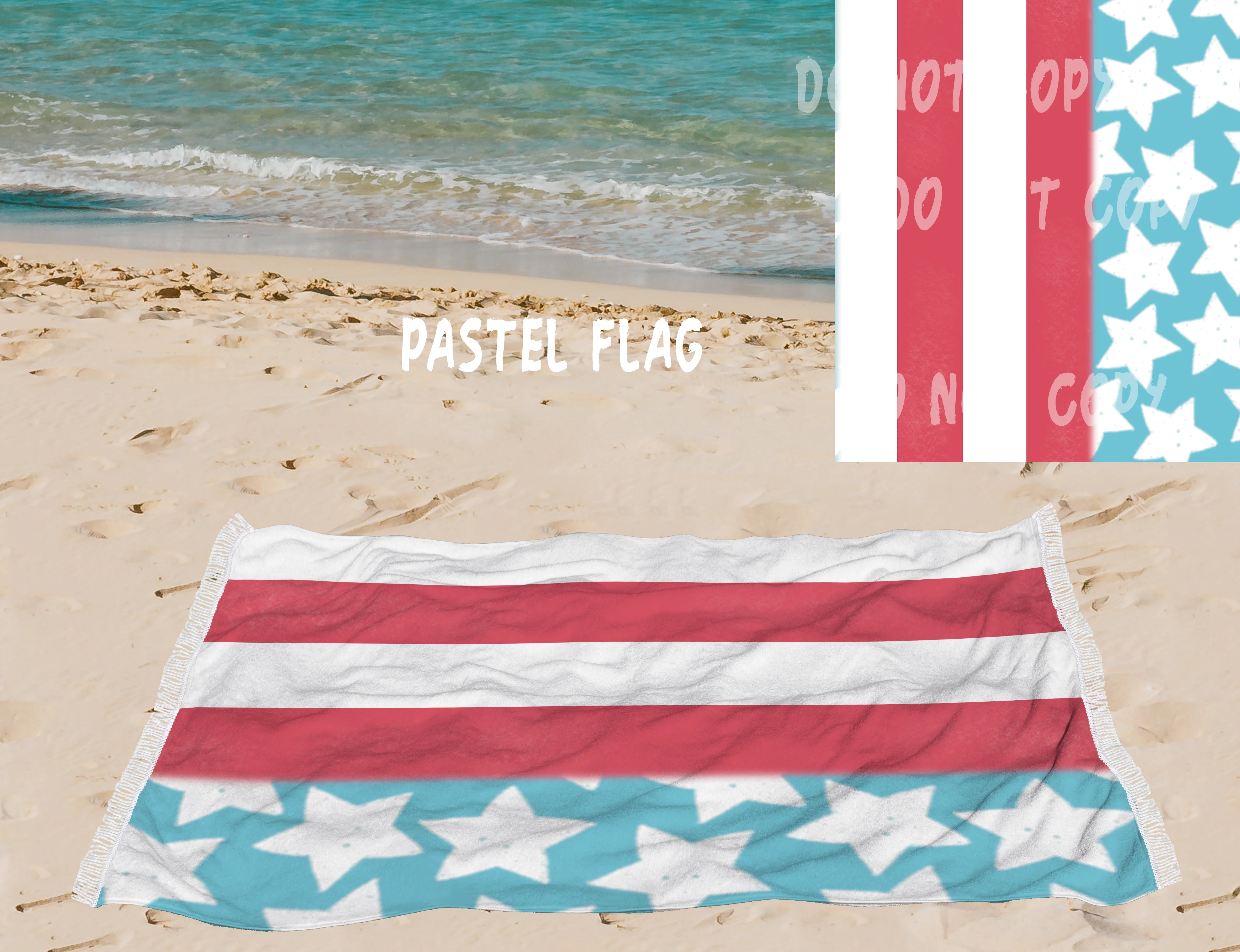 Pastel Flag -OVERSIZED BEACH TOWEL 6-PREORDER CLOSING 3/20