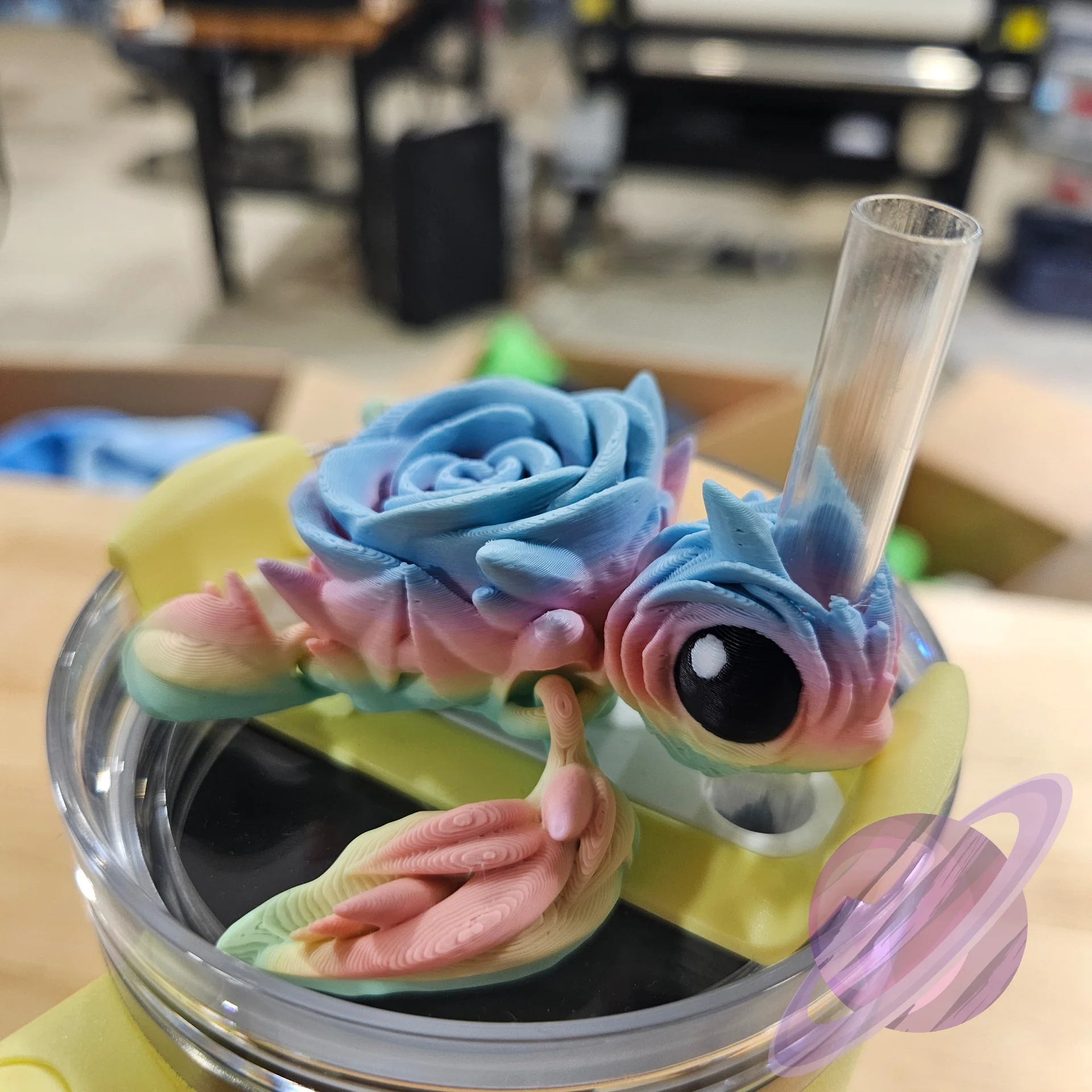 PASTEL ROSE TURTLE-3D PRINTED STRAW BUDDY - Image 3