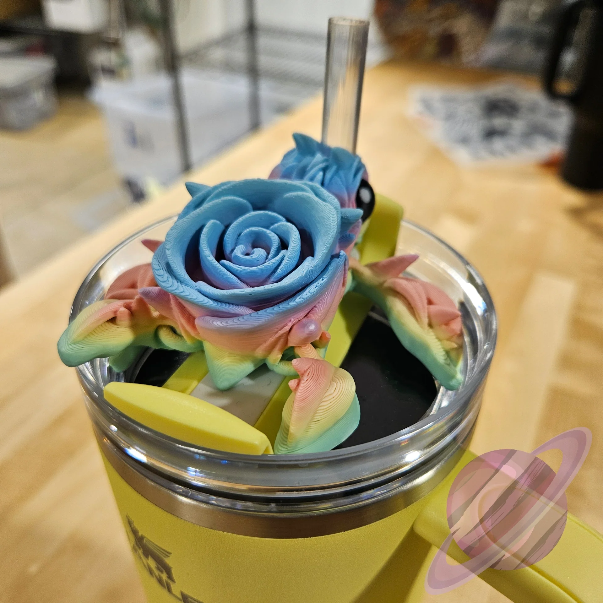 PASTEL ROSE TURTLE-3D PRINTED STRAW BUDDY - Image 5
