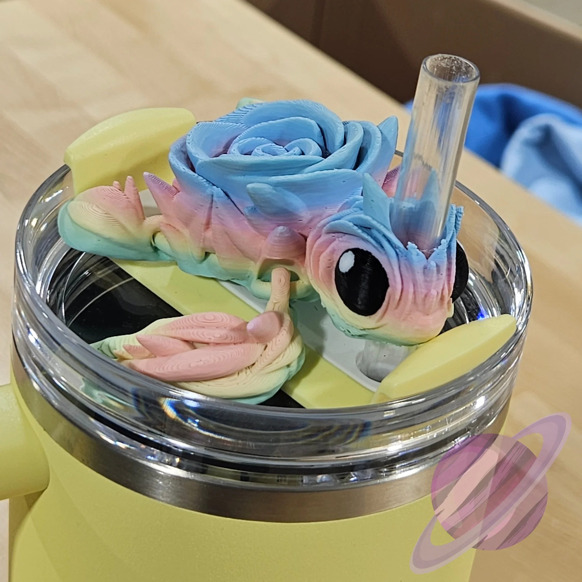 PASTEL ROSE TURTLE-3D PRINTED STRAW BUDDY - Image 6