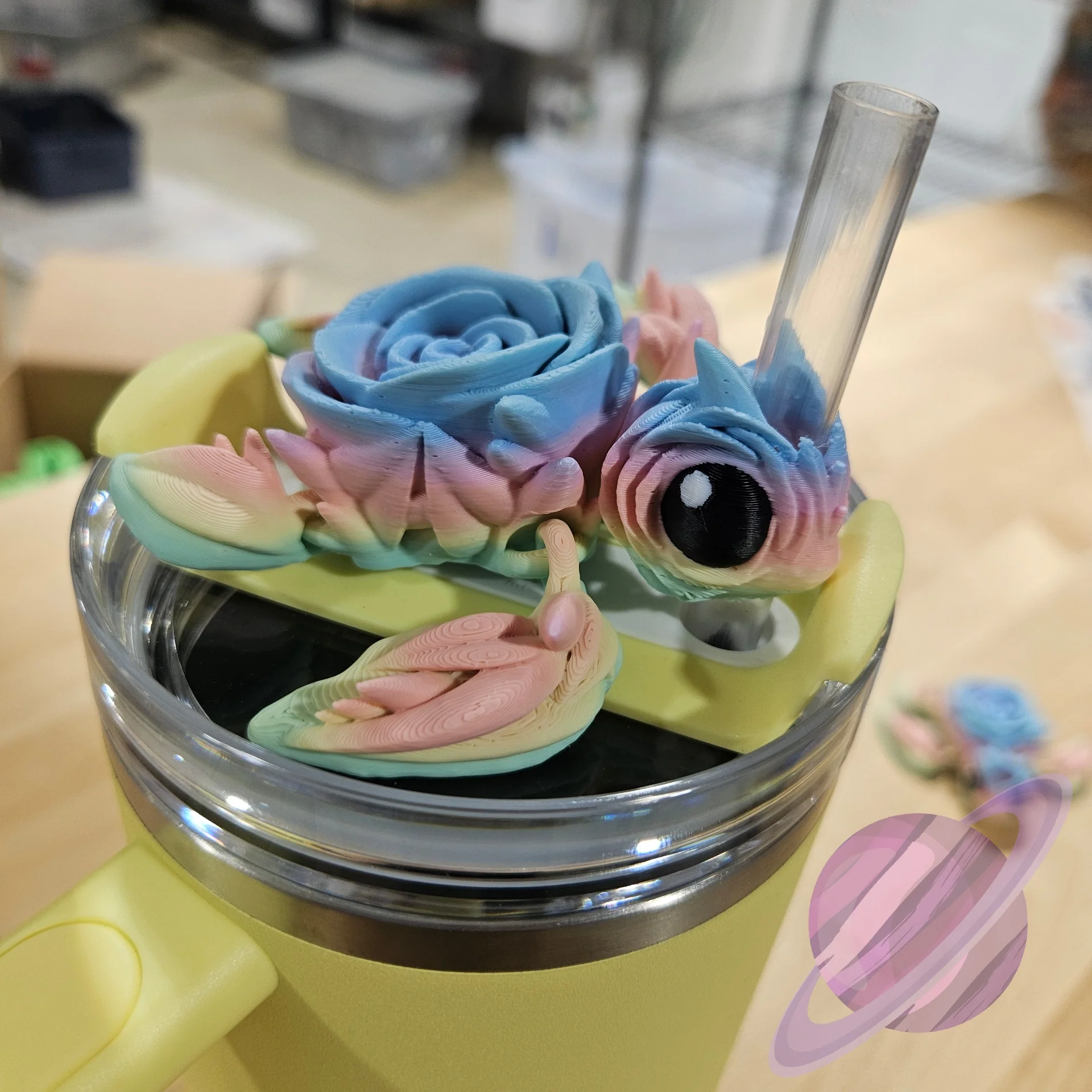 PASTEL ROSE TURTLE-3D PRINTED STRAW BUDDY - Image 9