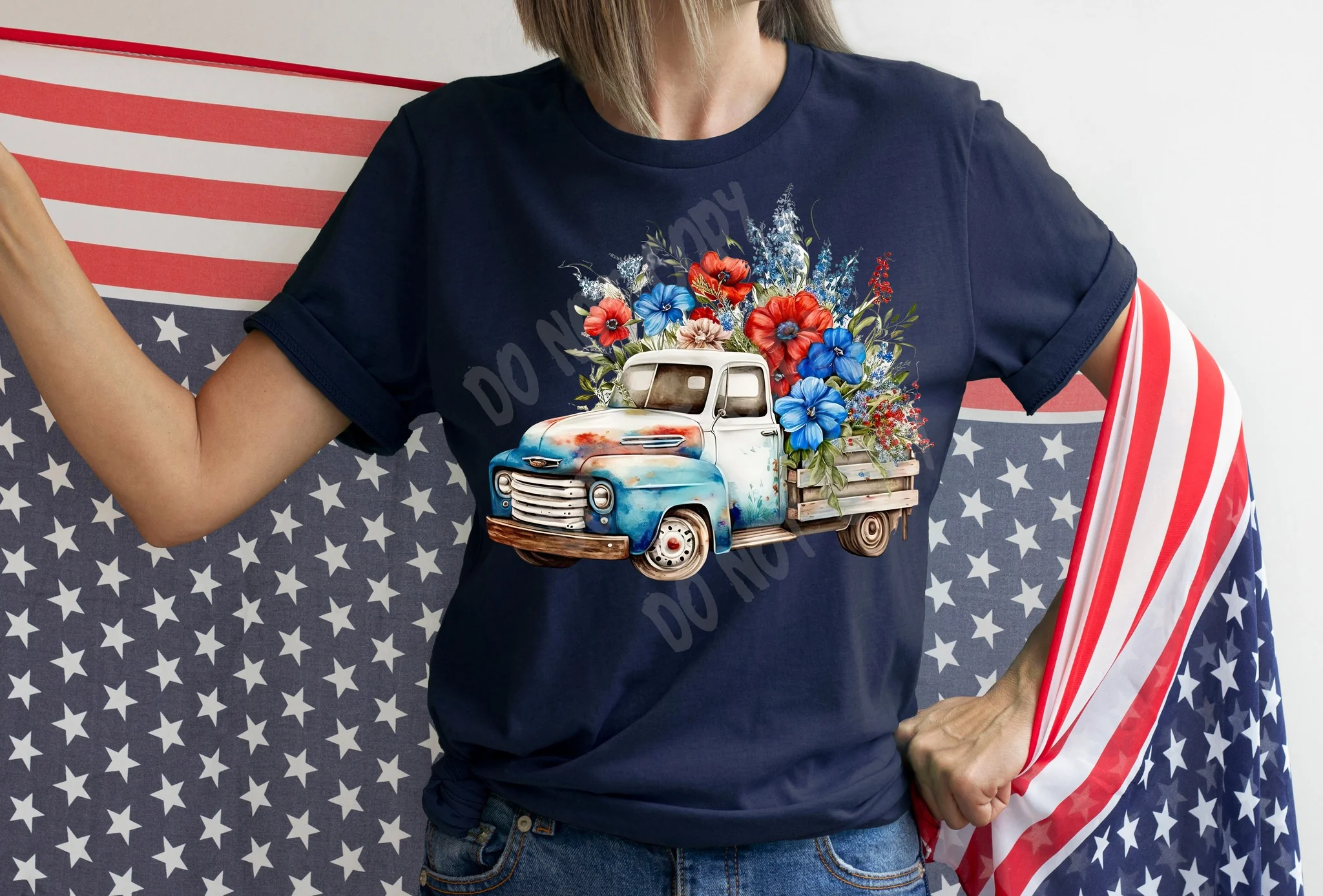 PATRIOTIC RUN -RWB FARM TRUCK- UNISEX TEE ADULTS/KIDS