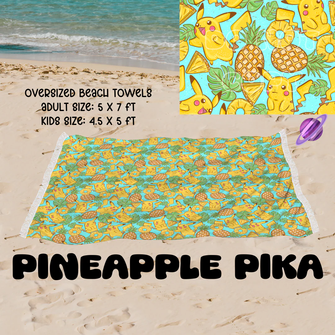 Pineapple Pika -OVERSIZED BEACH TOWEL 6-PREORDER CLOSING 3/20