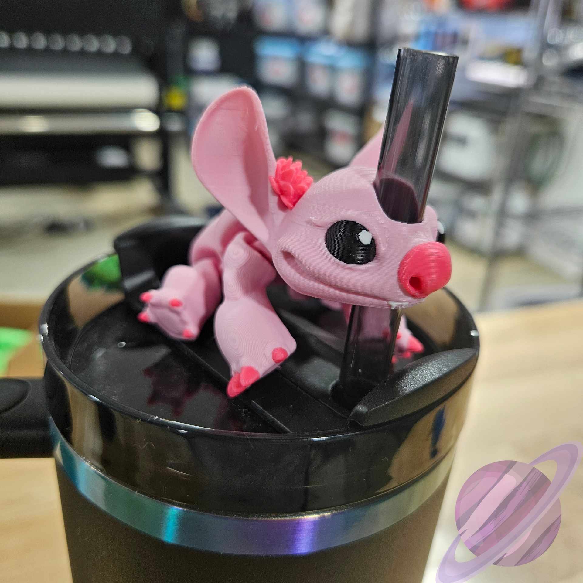 PINK ALIEN-3D PRINTED STRAW BUDDY - Image 3