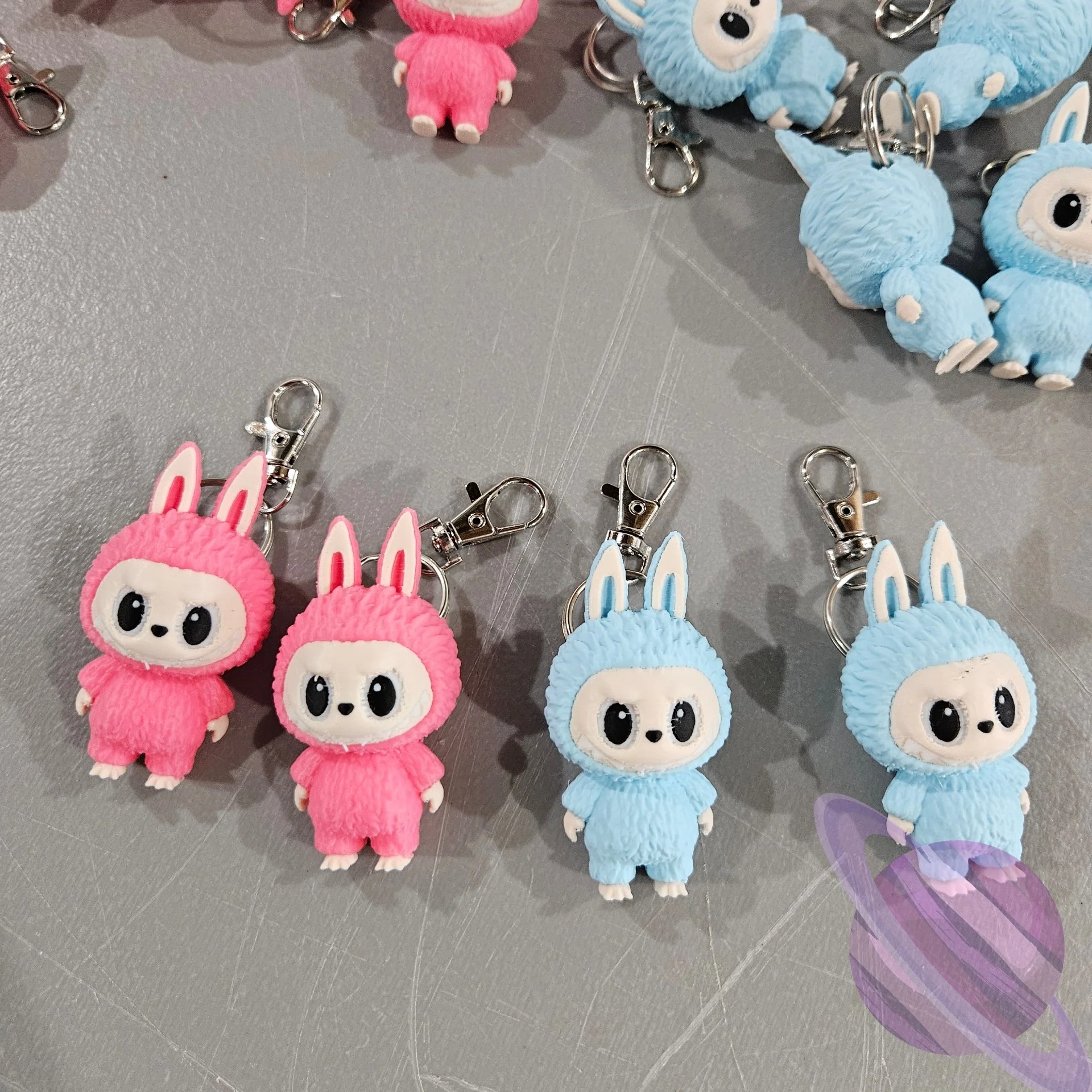 PINK AND BLUE LABU-3D PRINTED KEYCHAIN - Image 3
