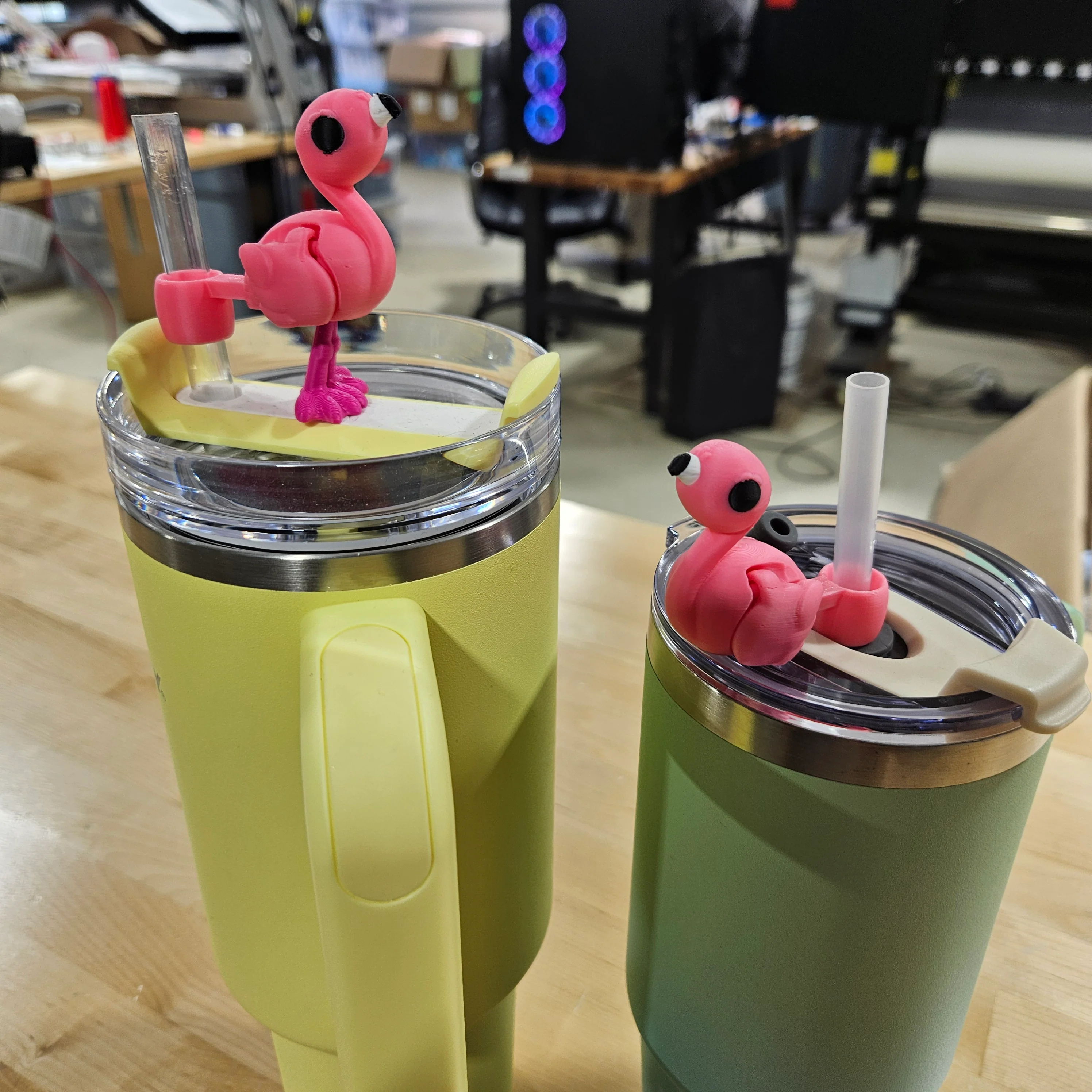 PINK FLAMINGO-3D PRINTED STRAW BUDDY - Image 2