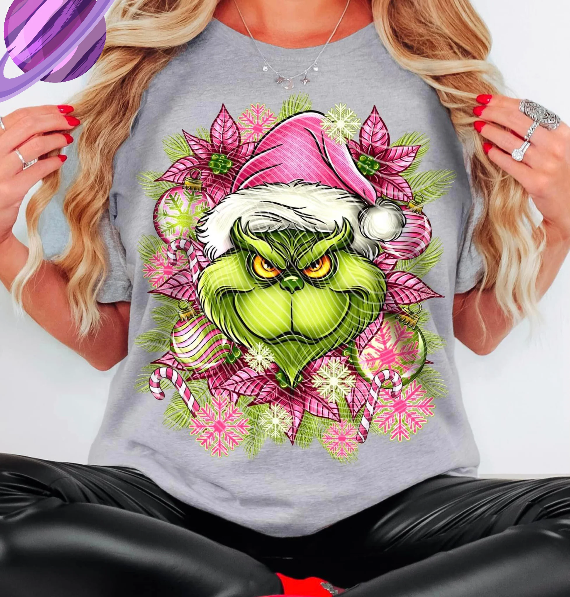 PINK MEAN GREEN SWEATSHIRT W/ SLEEVE PRINT - Image 3