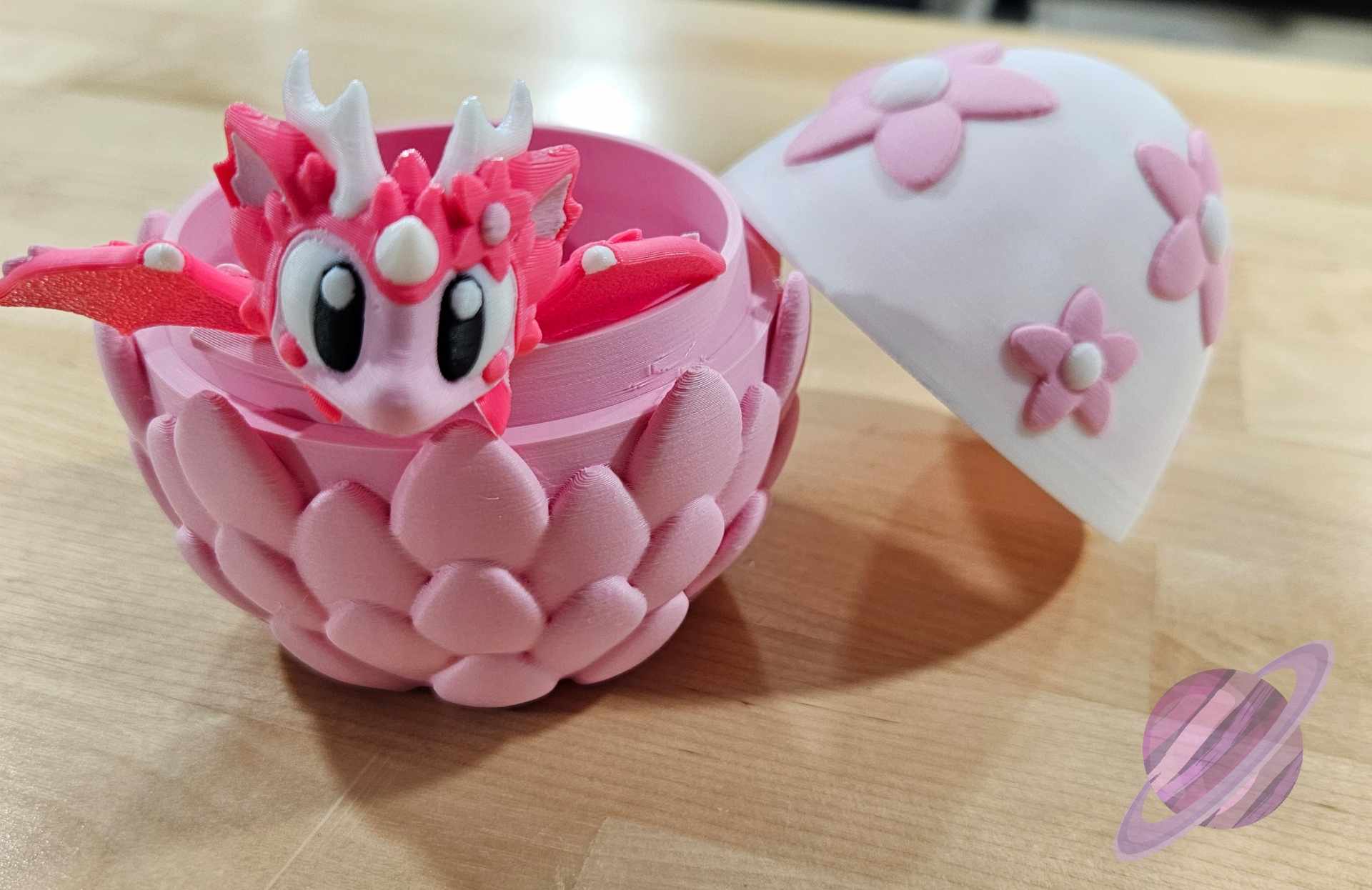 3D PRINTED PINK SAKURA DRAGON AND EGG - Image 2