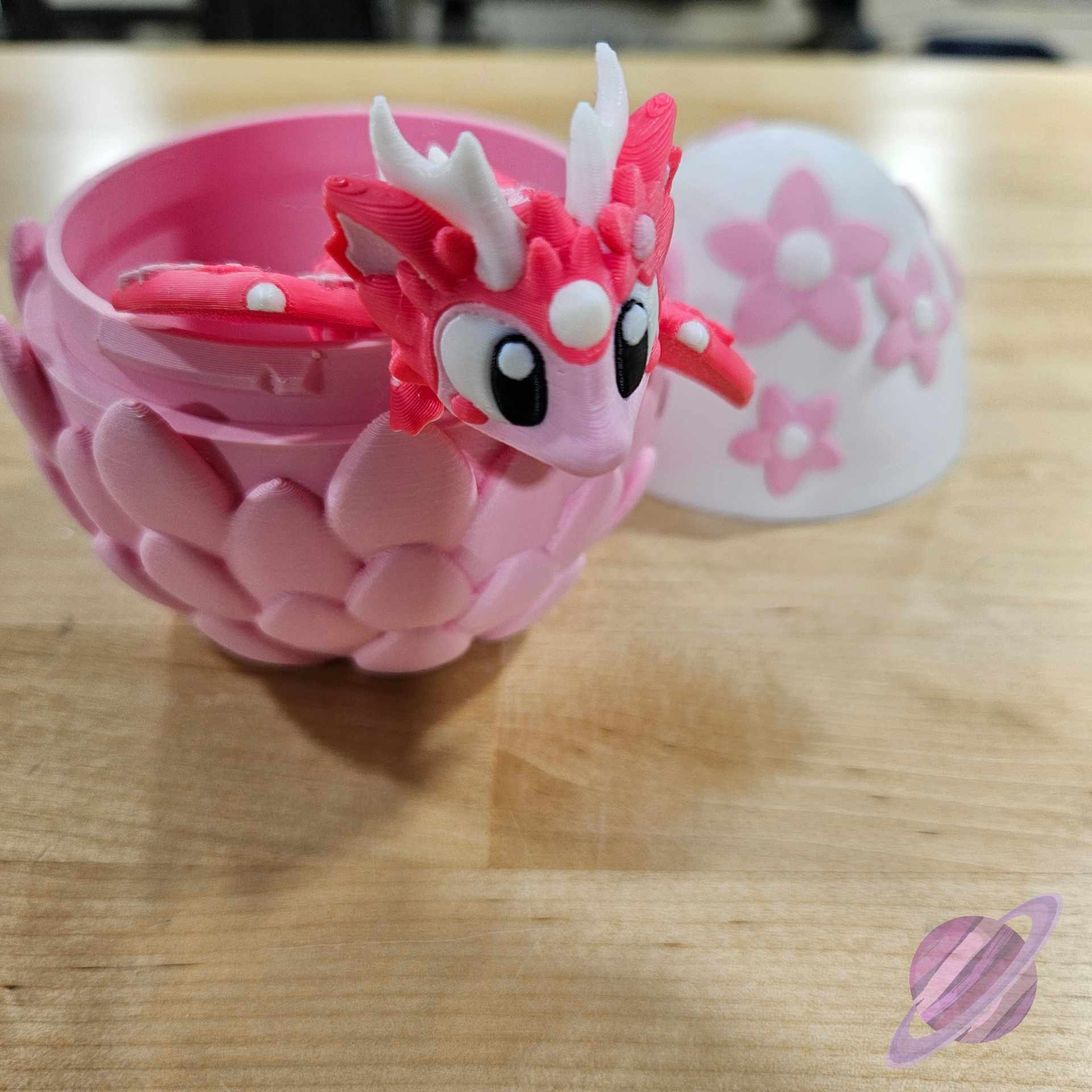 3D PRINTED PINK SAKURA DRAGON AND EGG - Image 3