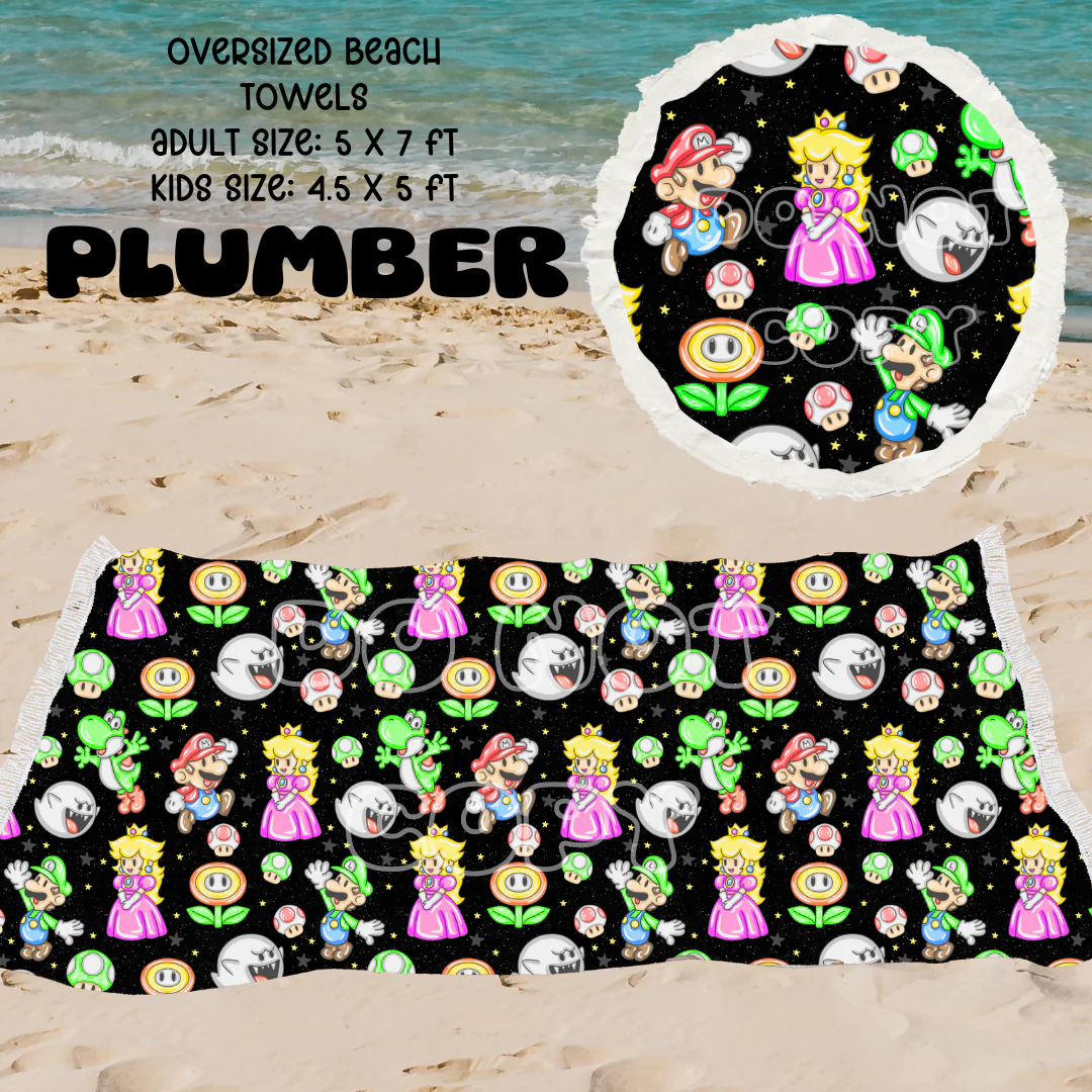 Plumber -OVERSIZED BEACH TOWEL 6-PREORDER CLOSING 3/20