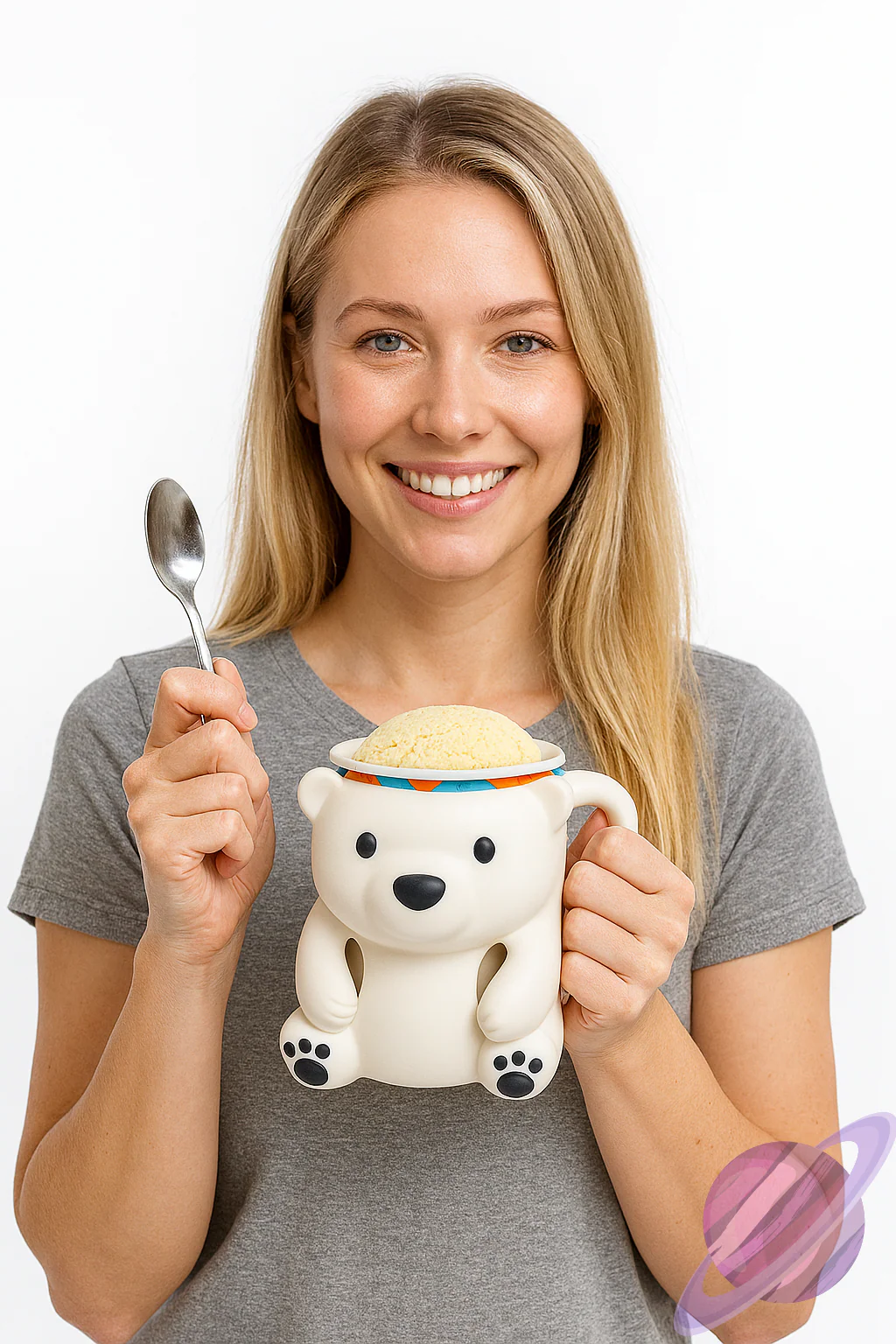 POLAR BEAR- 3D PRINTED ICE CREAM PINT HOLDER - Image 2