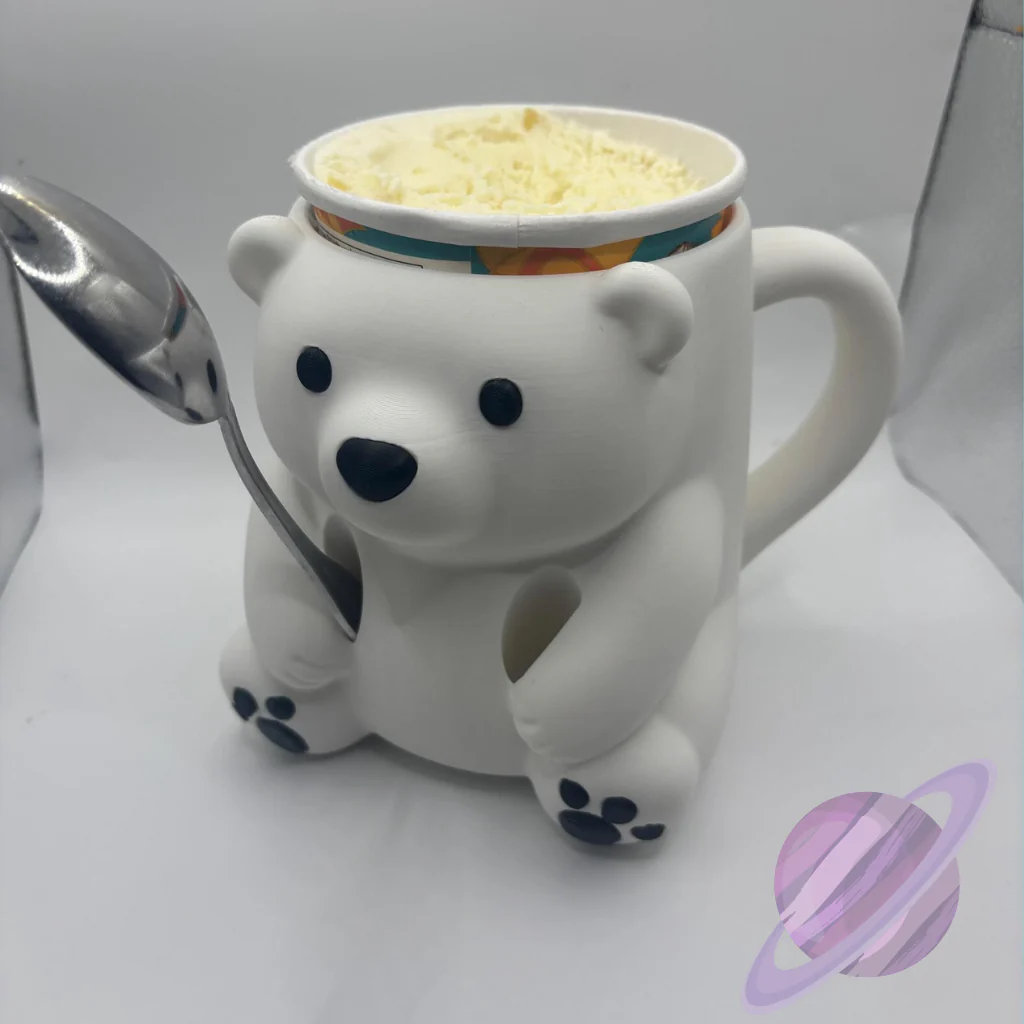 POLAR BEAR- 3D PRINTED ICE CREAM PINT HOLDER - Image 4