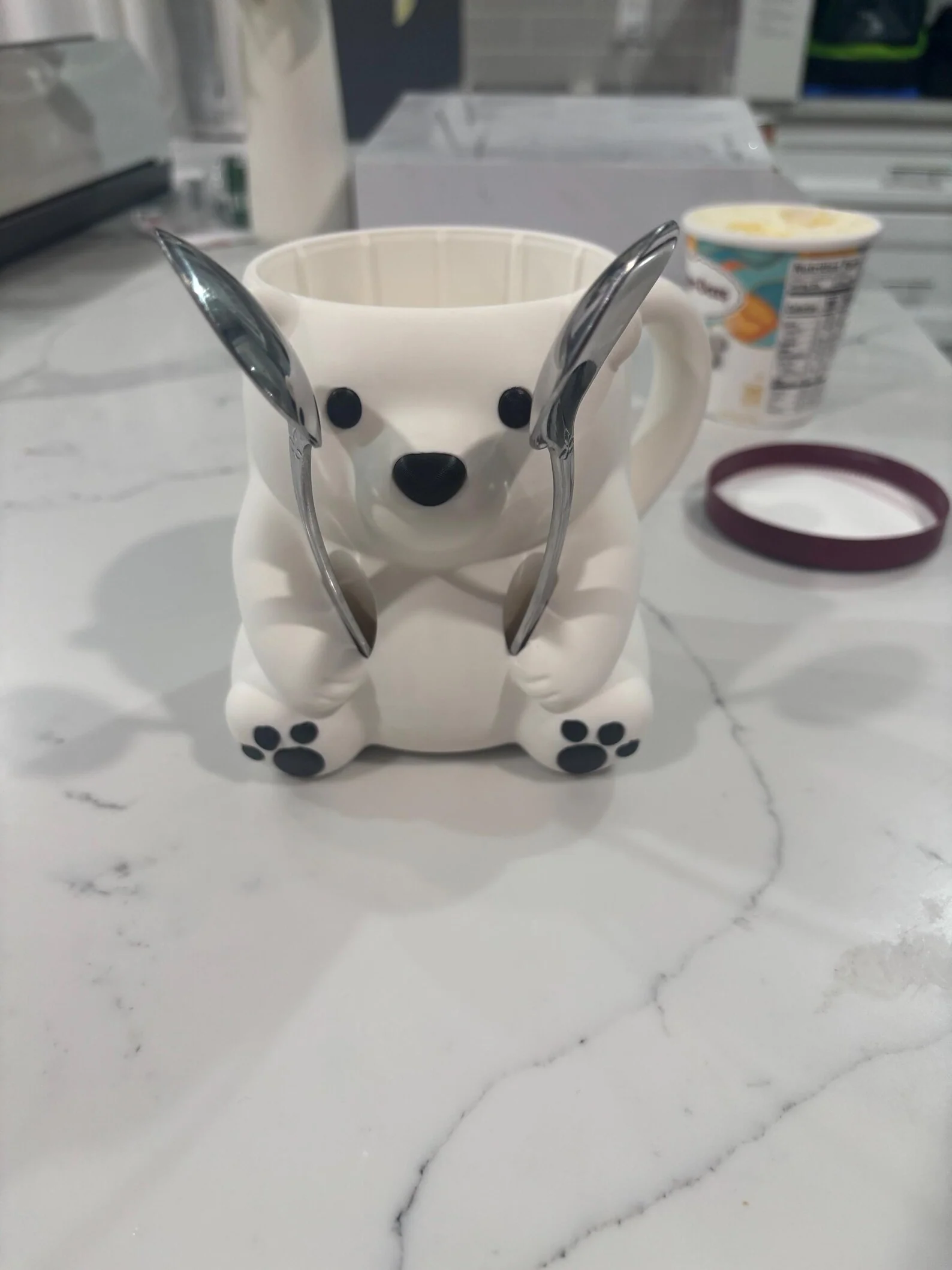 POLAR BEAR- 3D PRINTED ICE CREAM PINT HOLDER - Image 5