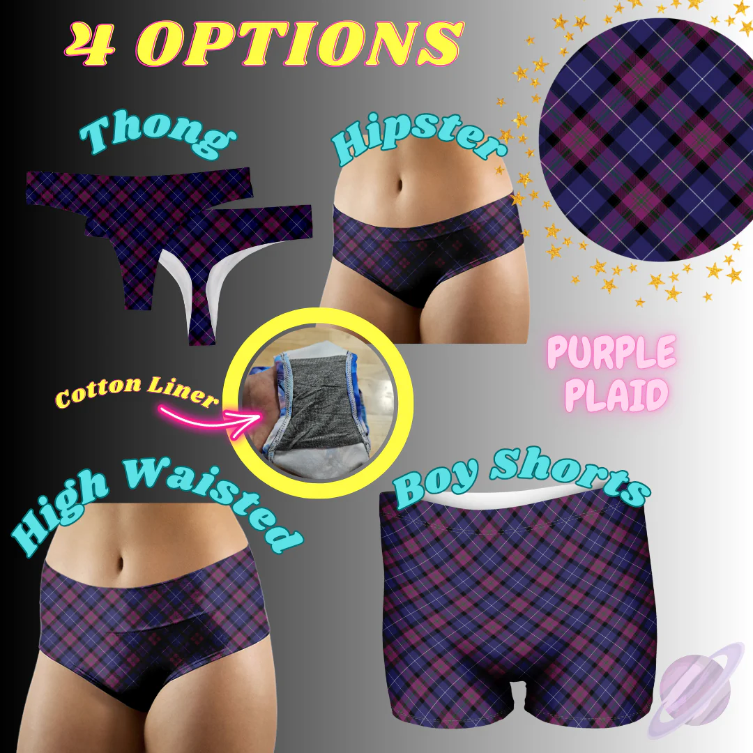 PURPLE PLAID- UNDERWEAR 3 PREORDER CLOSING 3/27