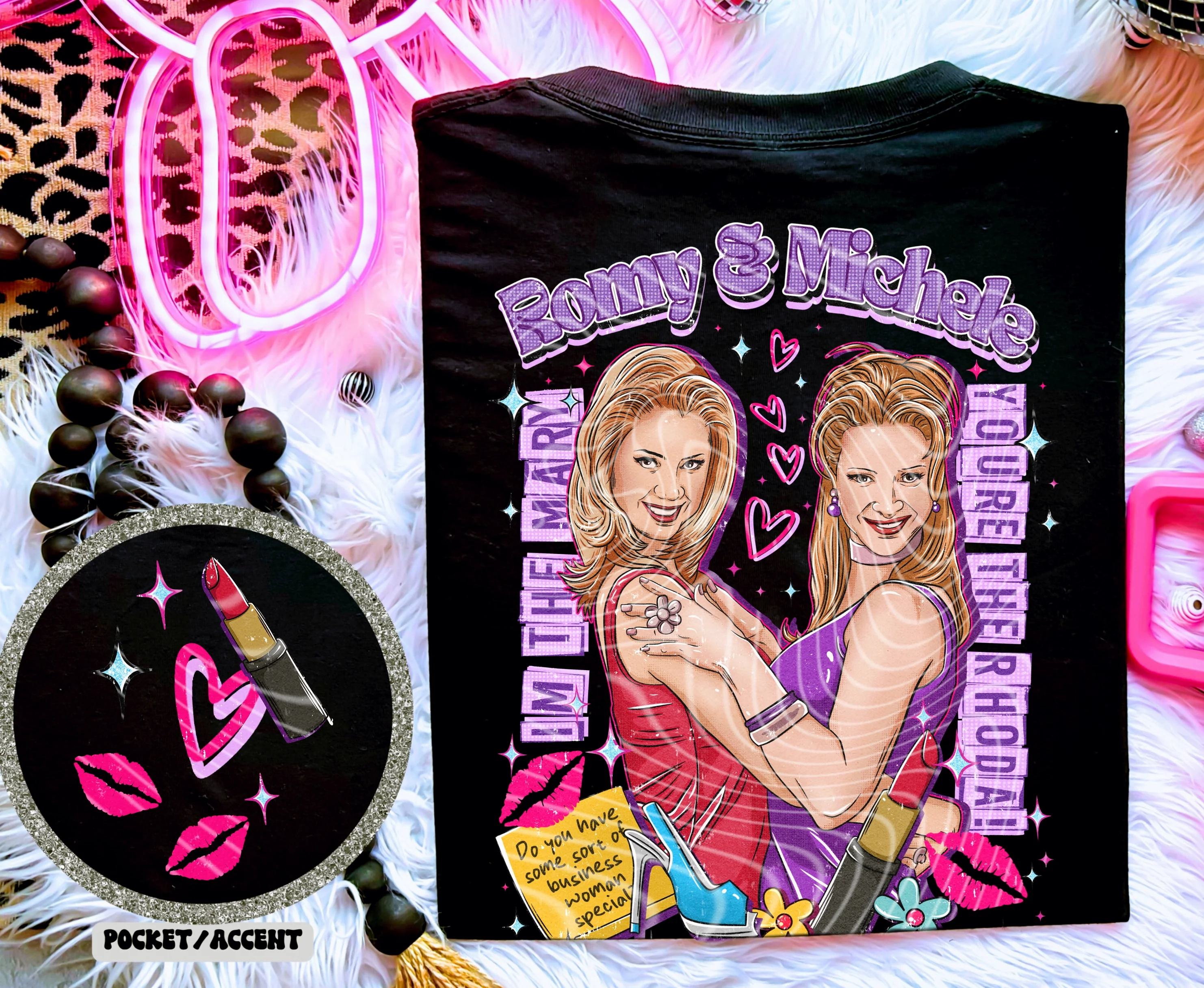 R&M REUNION DOUBLE SIDED TEE WITH POCKET PRINT