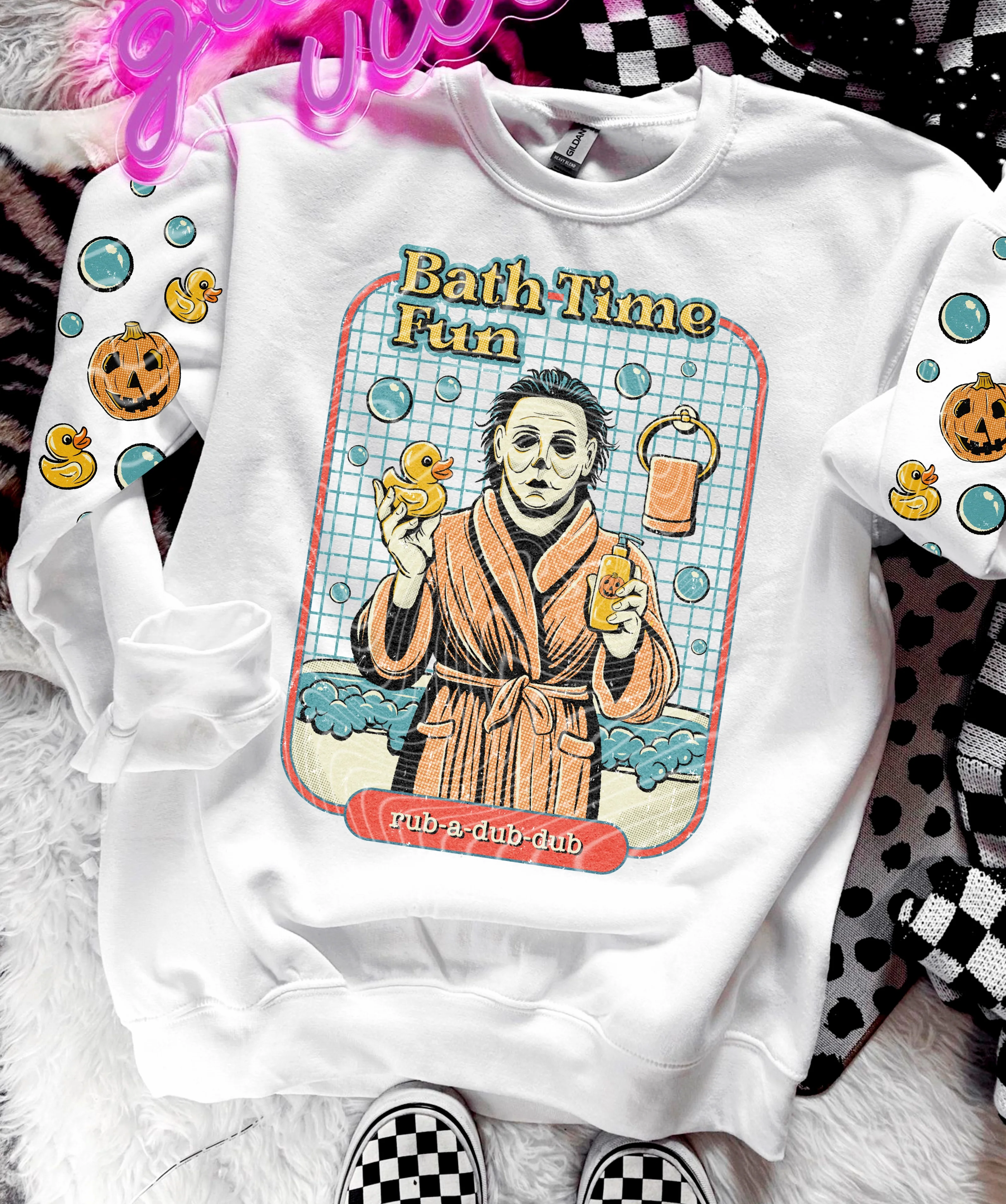 RUB DUB- FRONT & SLEEVE DESIGN CREWNECK SWEATSHIRT