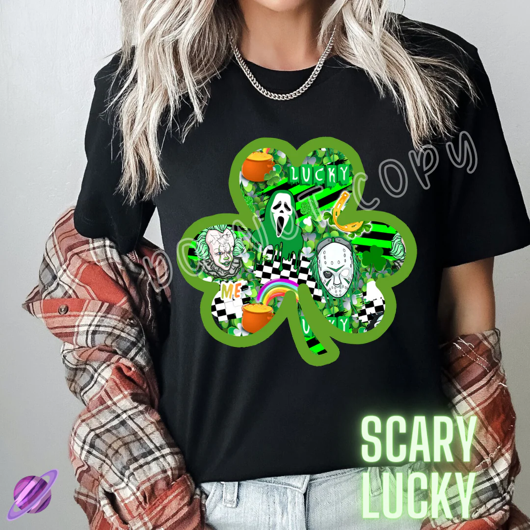 SCARY LUCKY - LETS GET LUCKY RUN -UNISEX TEE ADULTS/KIDS